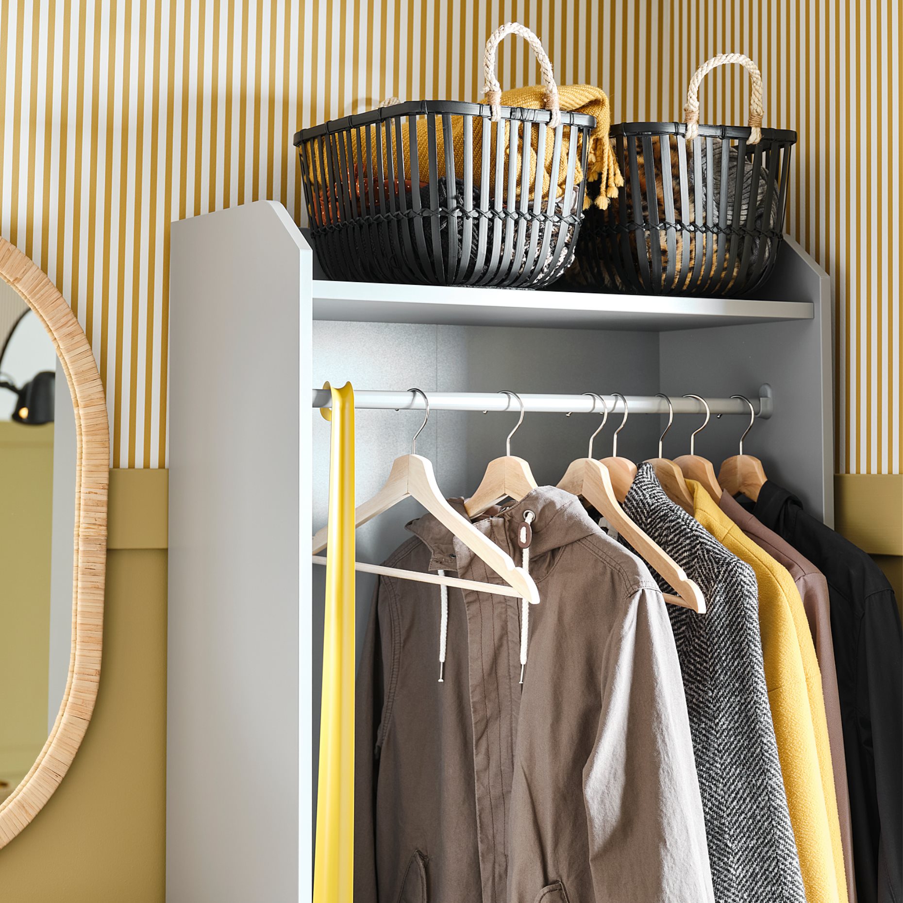 HAUGA, open wardrobe with 3 drawers, 70x199 cm, 804.249.67