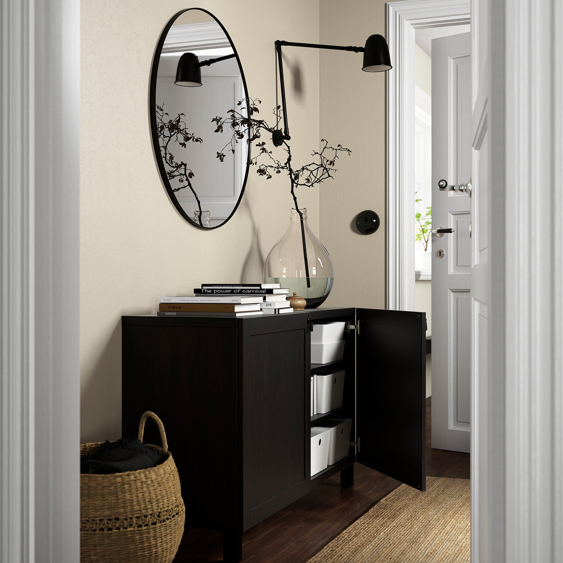 BESTÅ, storage combination with doors, 120x42x74 cm, 892.822.04