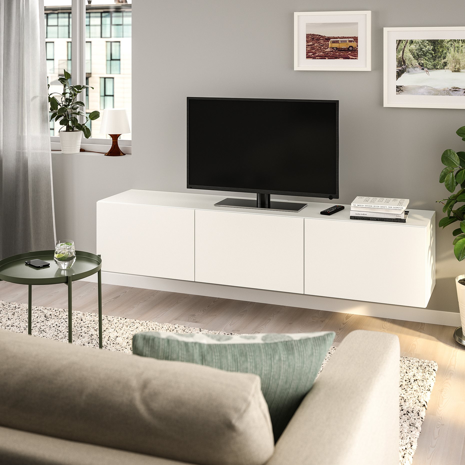 BESTÅ, έπιπλο TV με πόρτες, 180x42x38 cm, 893.306.91