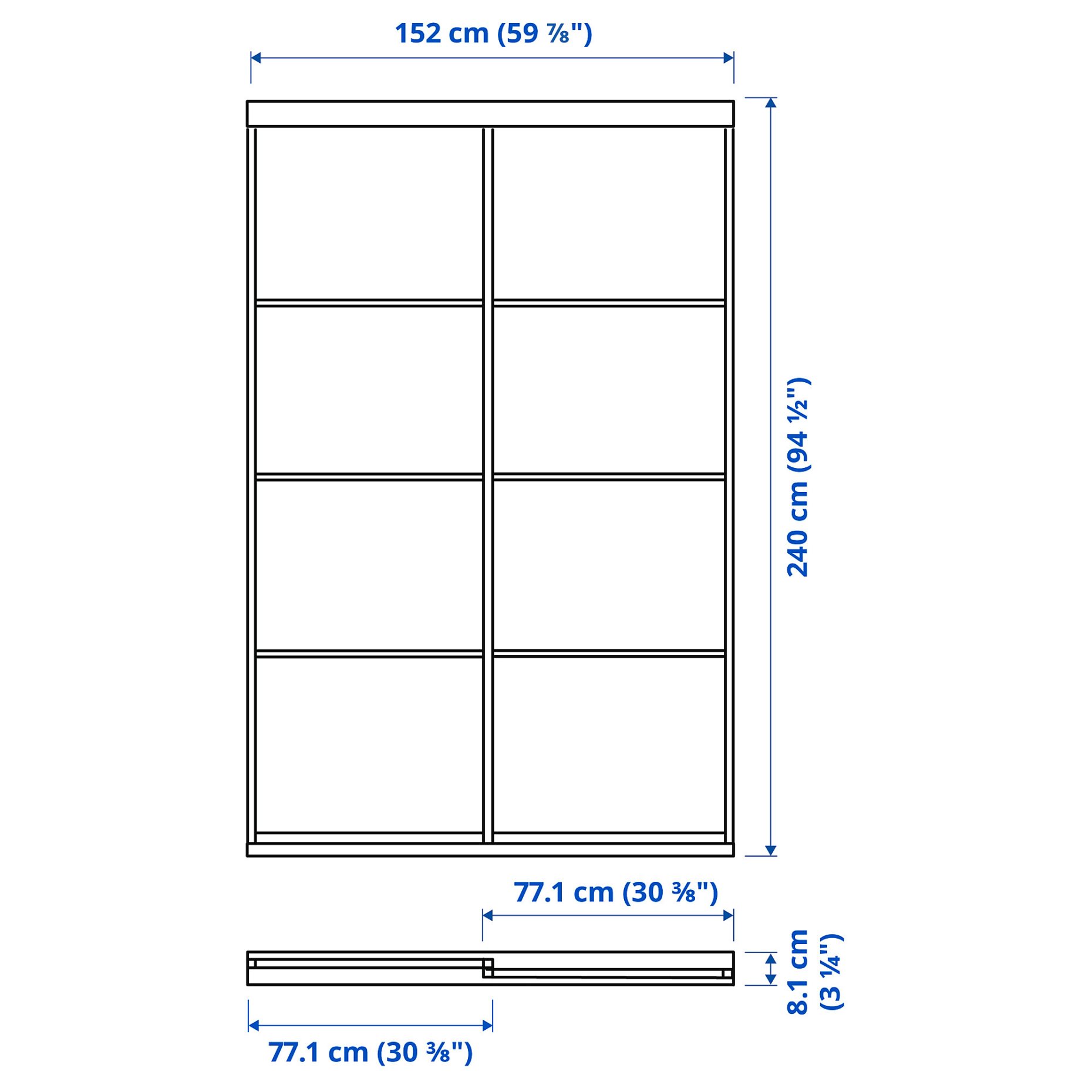 SKYTTA/MEHAMN, sliding door combination, 152x240 cm, 894.240.48