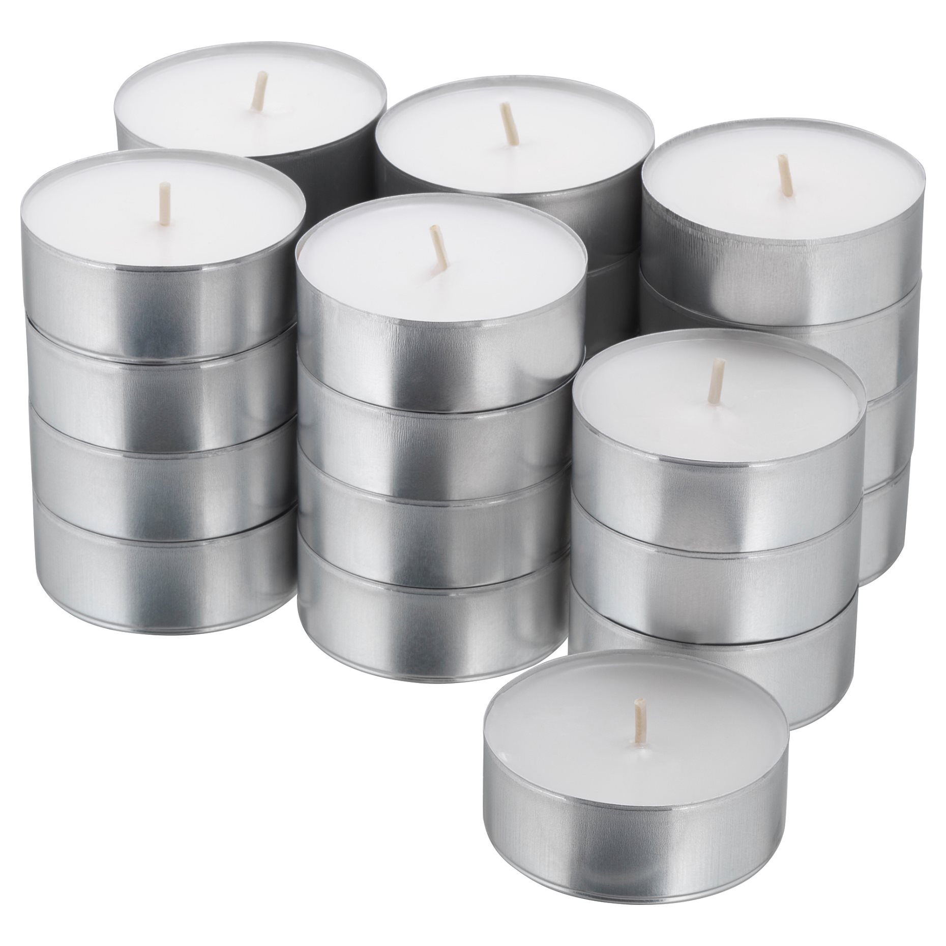 GLIMMA, unscented candle in metal cup, 24 pack, 901.083.60