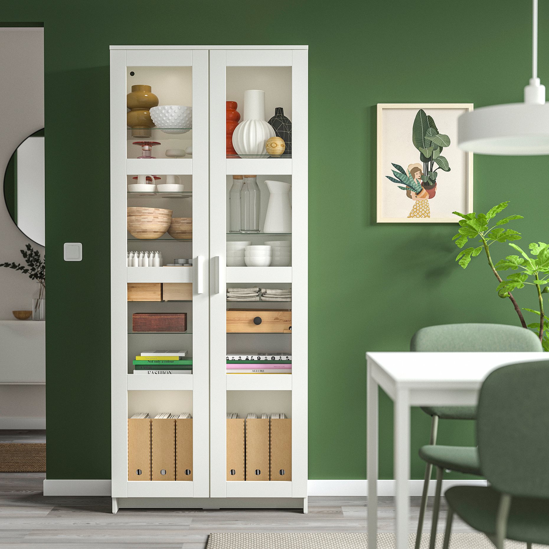BRIMNES, glass-door cabinet, 904.098.72