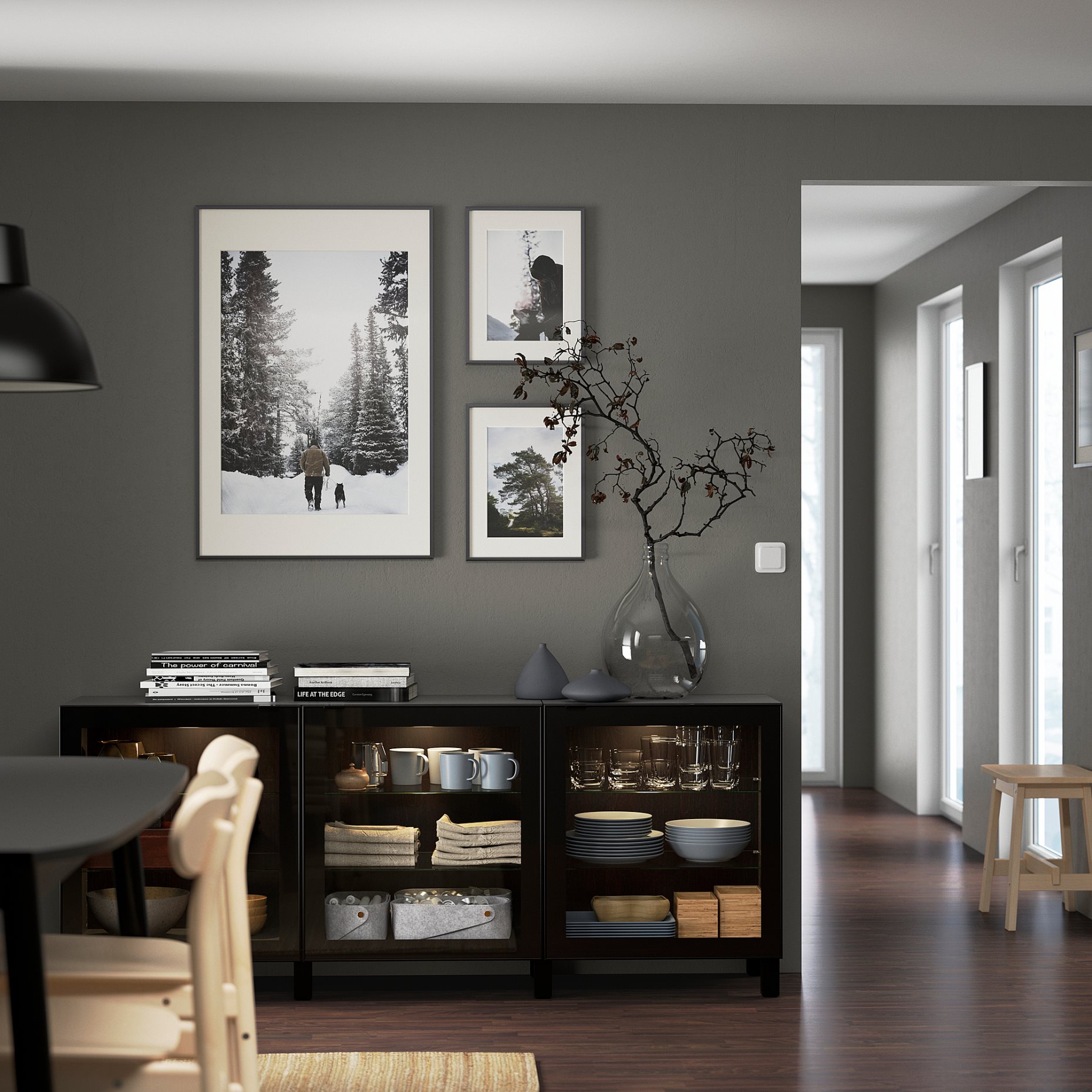 BESTÅ, storage combination with doors, 180x42x74 cm, 991.399.13