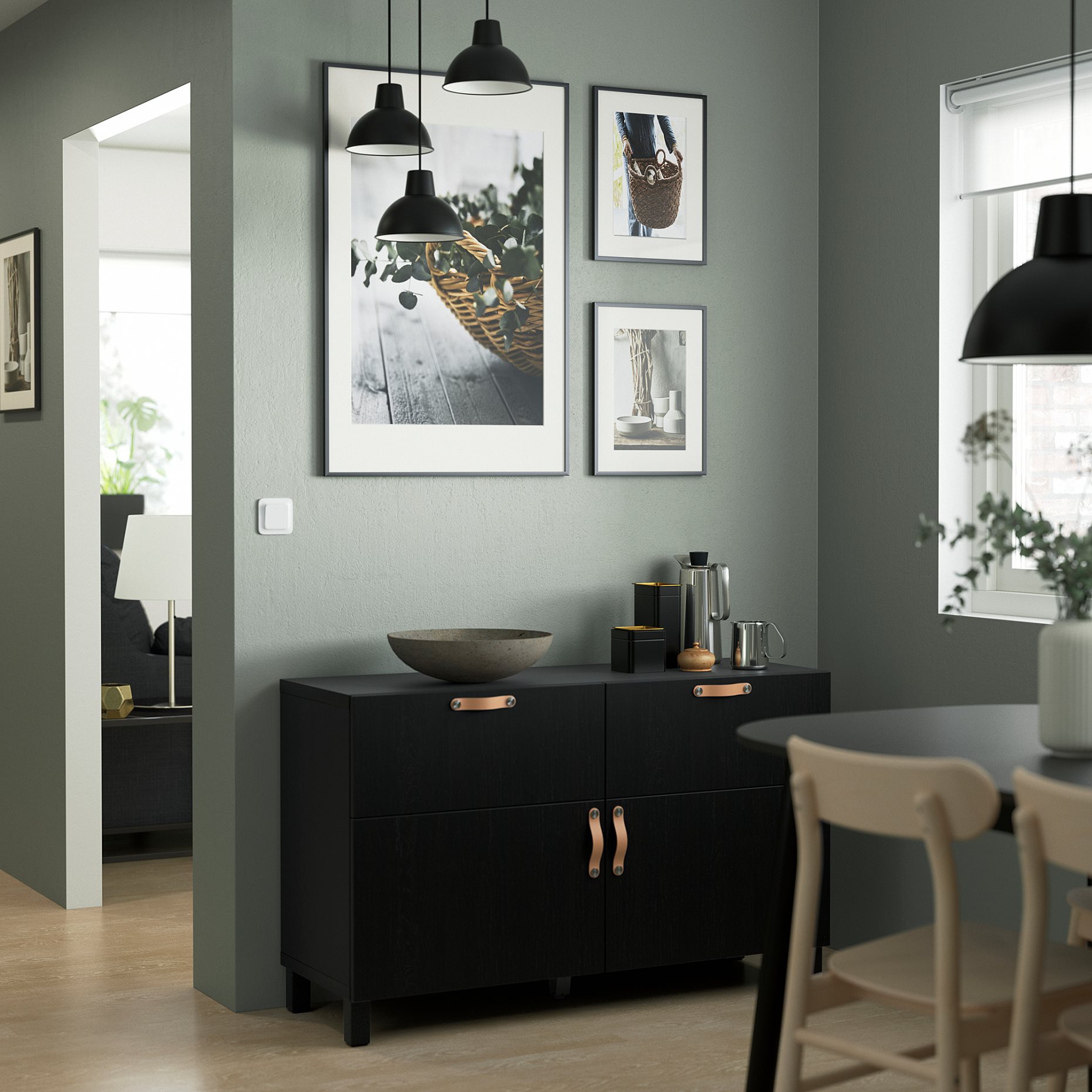 BESTÅ, storage combination with doors/drawers soft-closing, 120x42x74 cm, 091.953.00