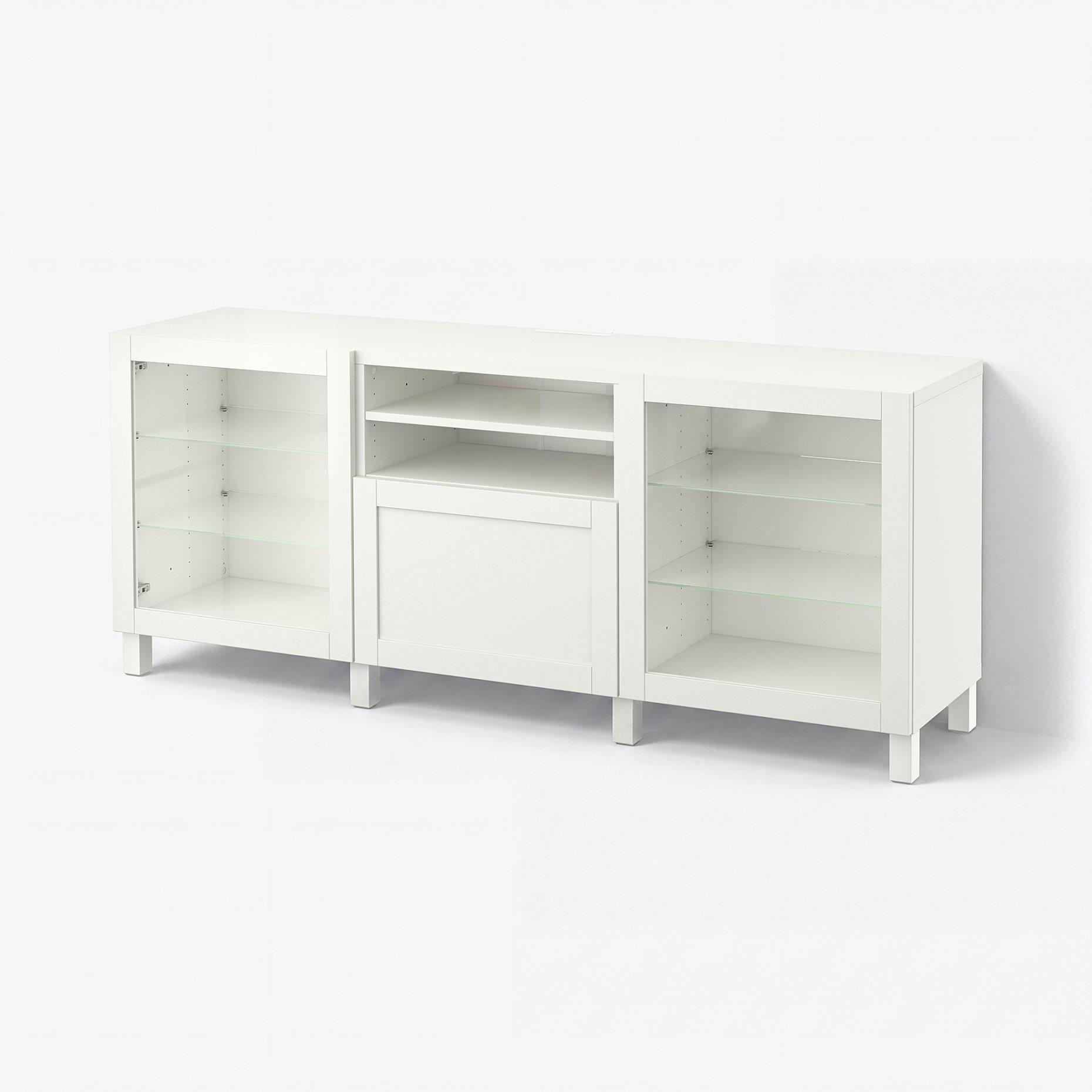 BESTÅ, TV bench with doors/drawer soft closing, 180x42x74 cm, 291.940.93