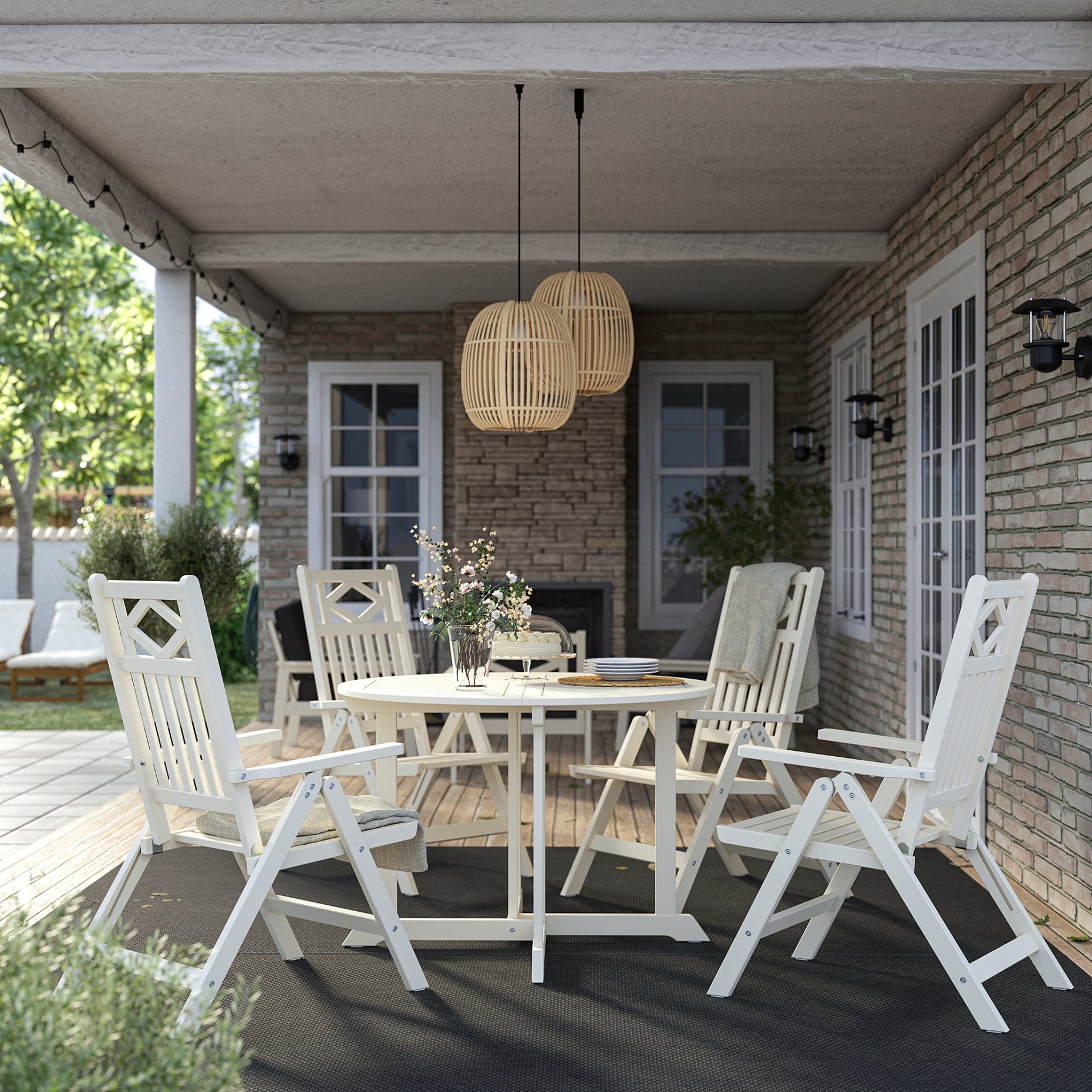 BONDHOLMEN, table/4 reclining chairs, outdoor, 395.498.71