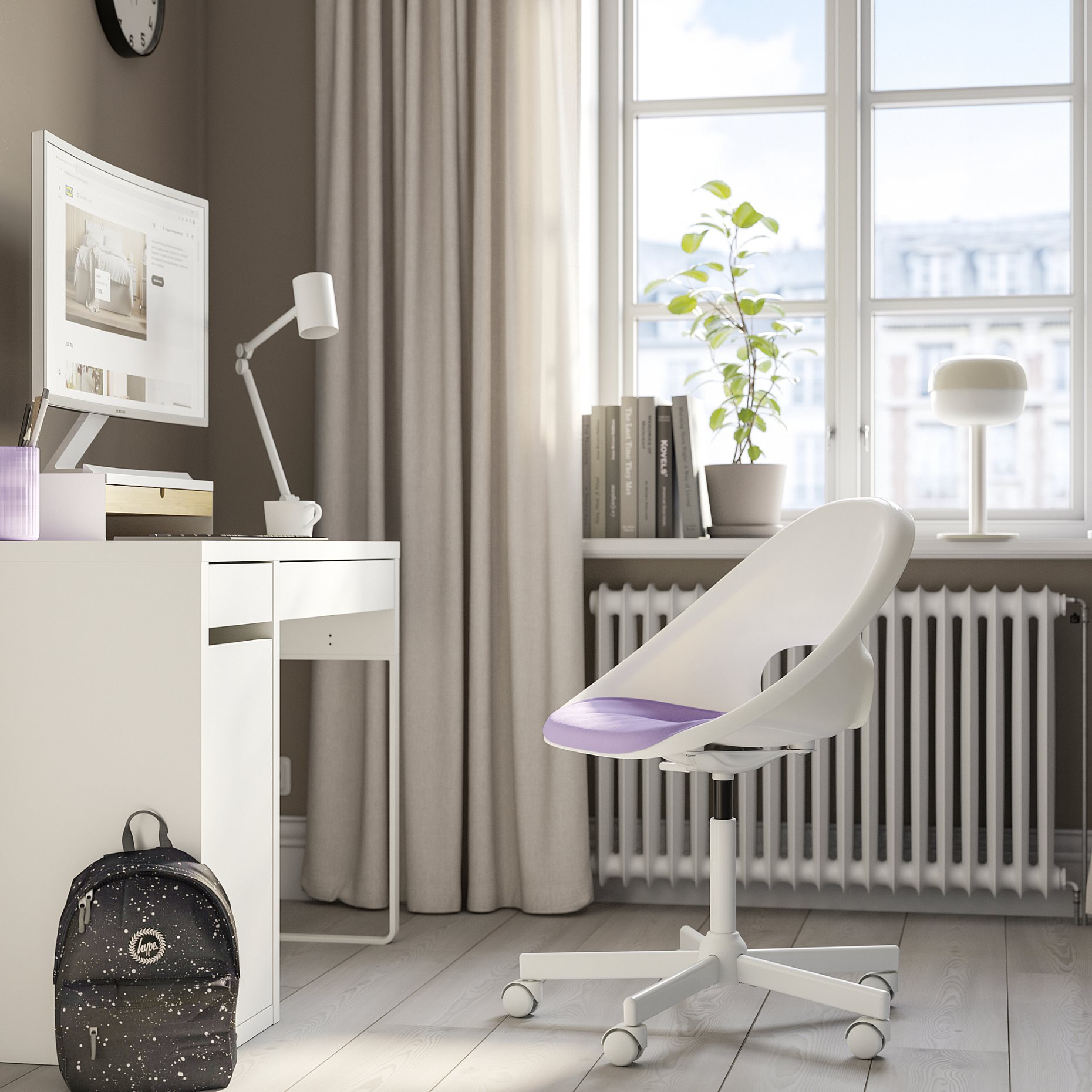 LOBERGET/MALSKAR, swivel chair with pad, 395.533.73