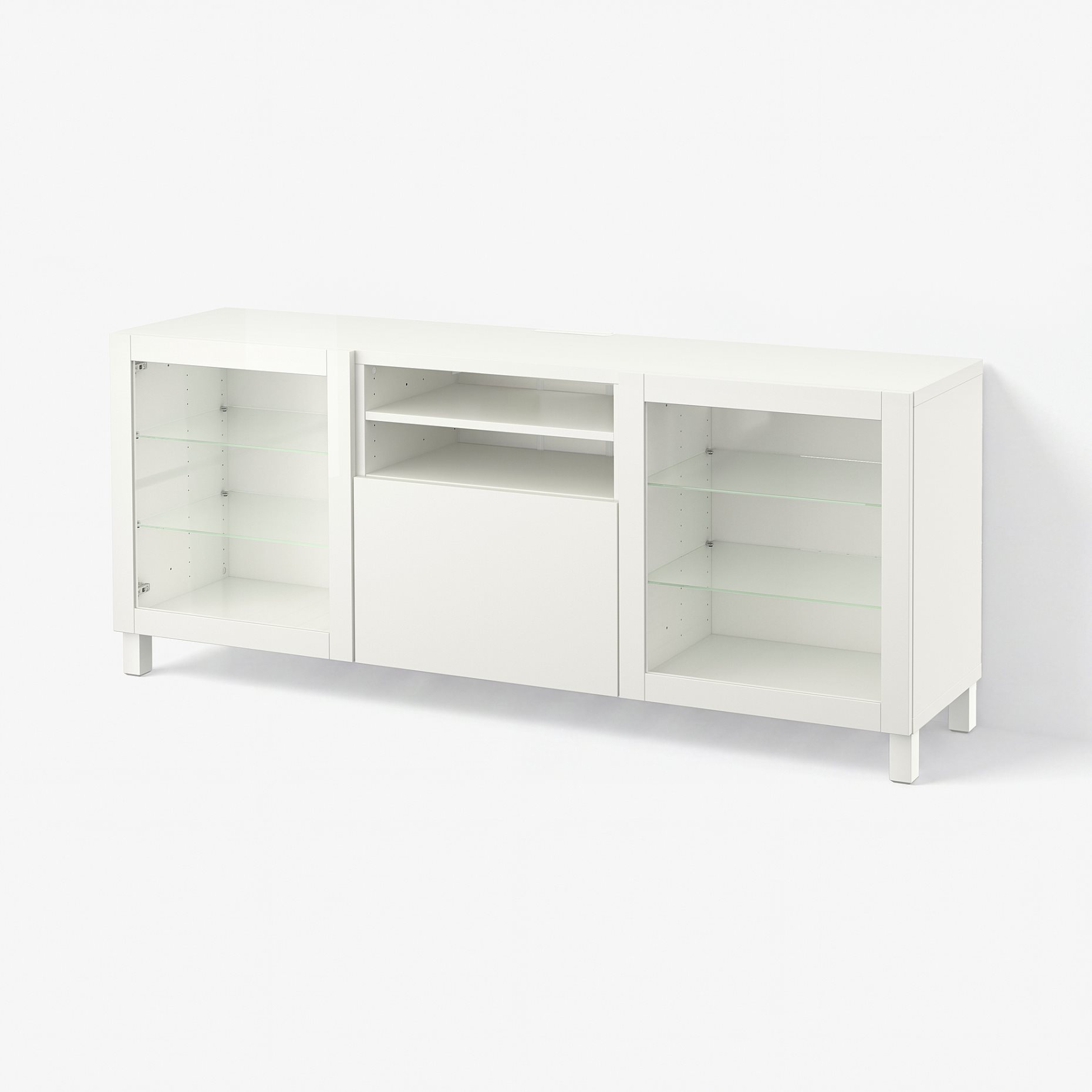 BESTÅ, TV bench with doors/drawer soft closing, 180x42x74 cm, 491.941.05