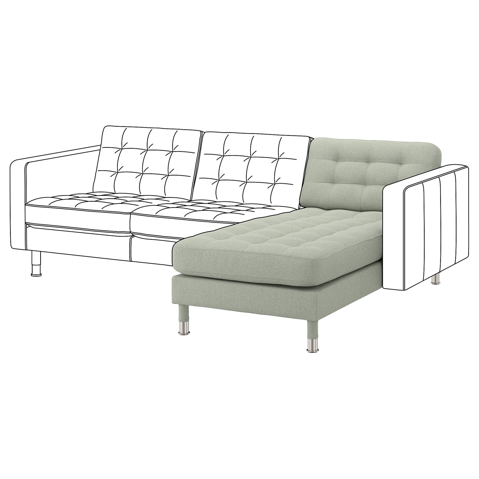 LANDSKRONA, chaise longue, add-on unit, 492.702.55