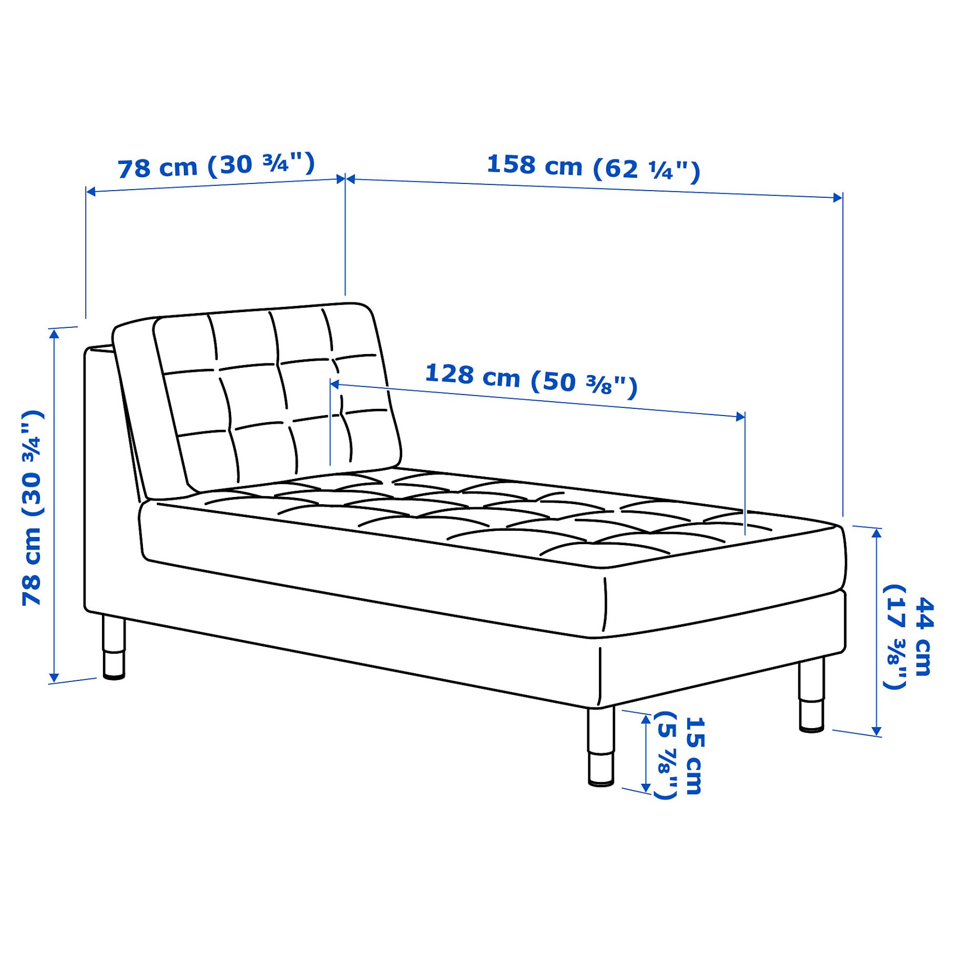 LANDSKRONA, chaise longue, add-on unit, 492.702.55