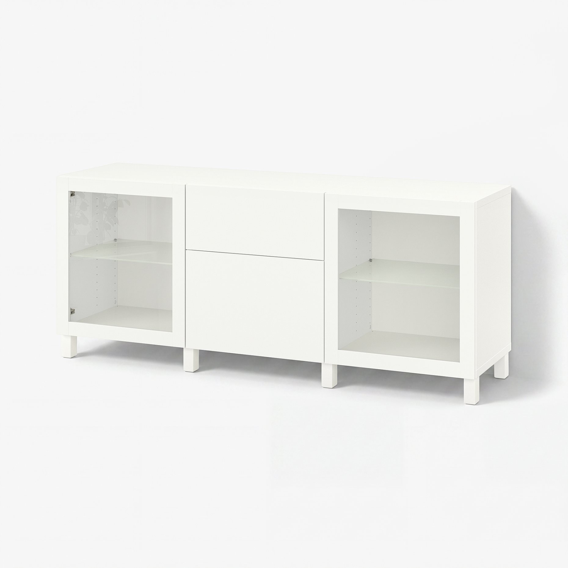 BESTÅ, storage combination with drawers soft-closing, 180x42x74 cm, 493.026.85