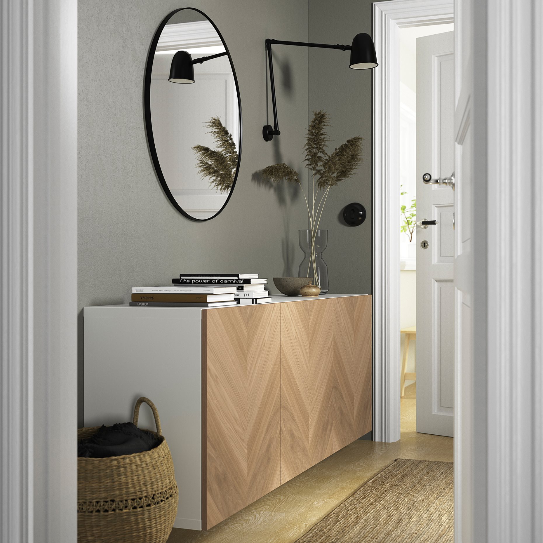BESTÅ, wall-mounted cabinet combination, 180x42x64 cm, 494.178.65