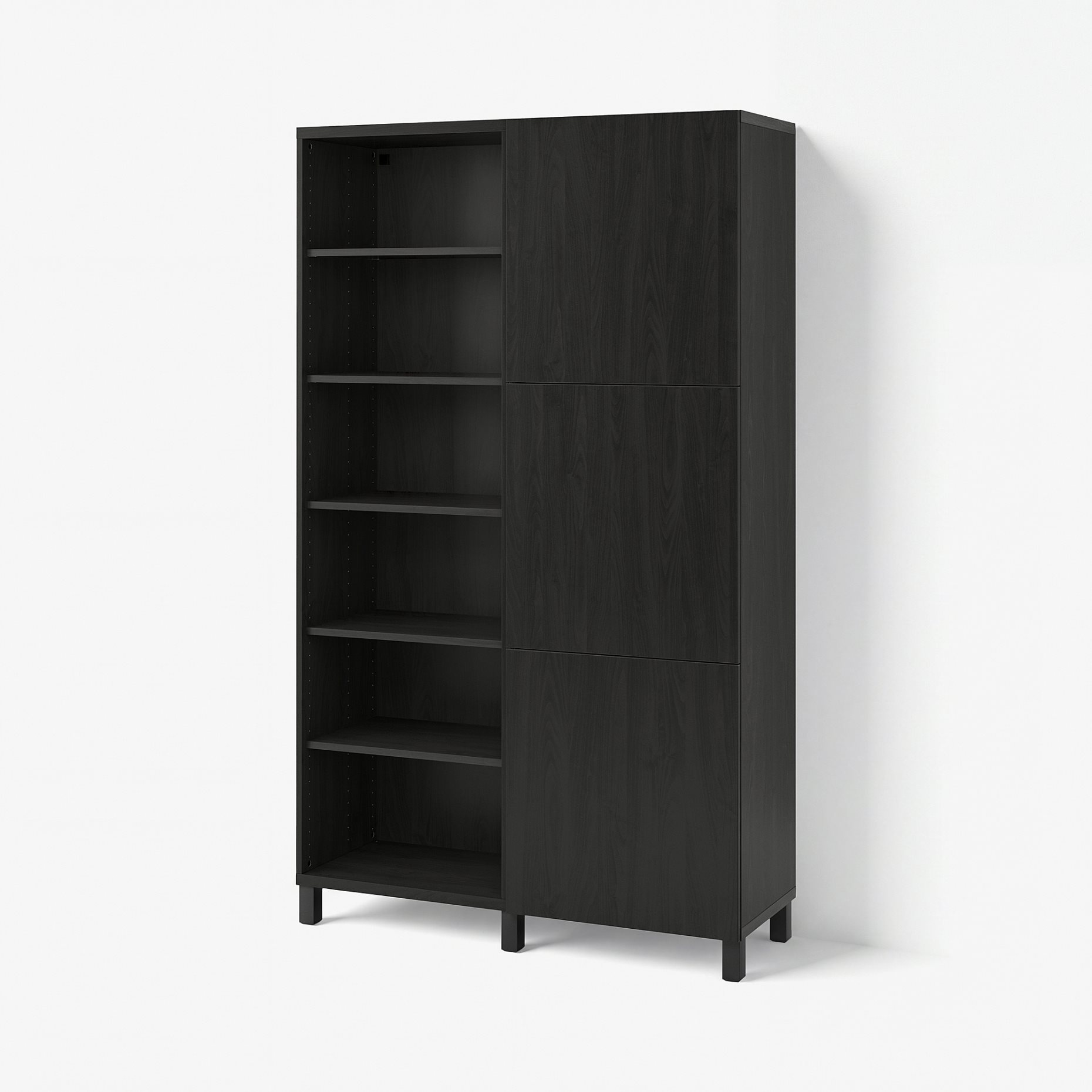BESTÅ, storage combination with doors, 120x42x202 cm, 593.017.65