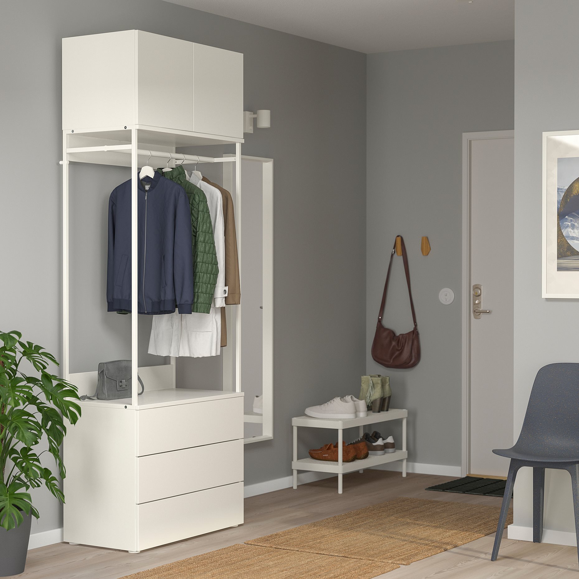 PLATSA, wardrobe with 2 doors/3 drawers, 80X42X221 cm, 593.264.69