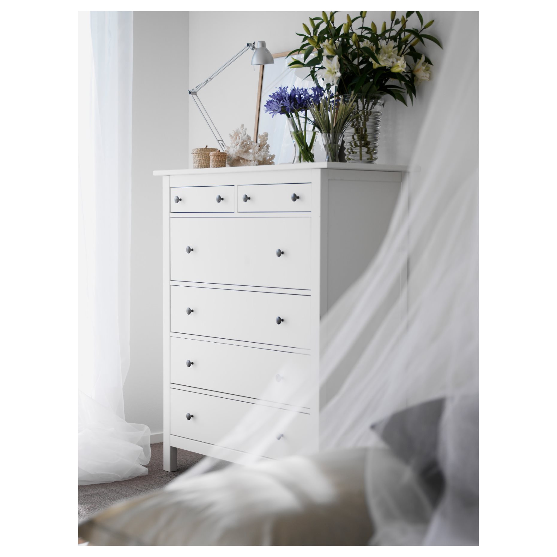 HEMNES, Συρταριέρα με 6 συρτάρια, 602.392.73