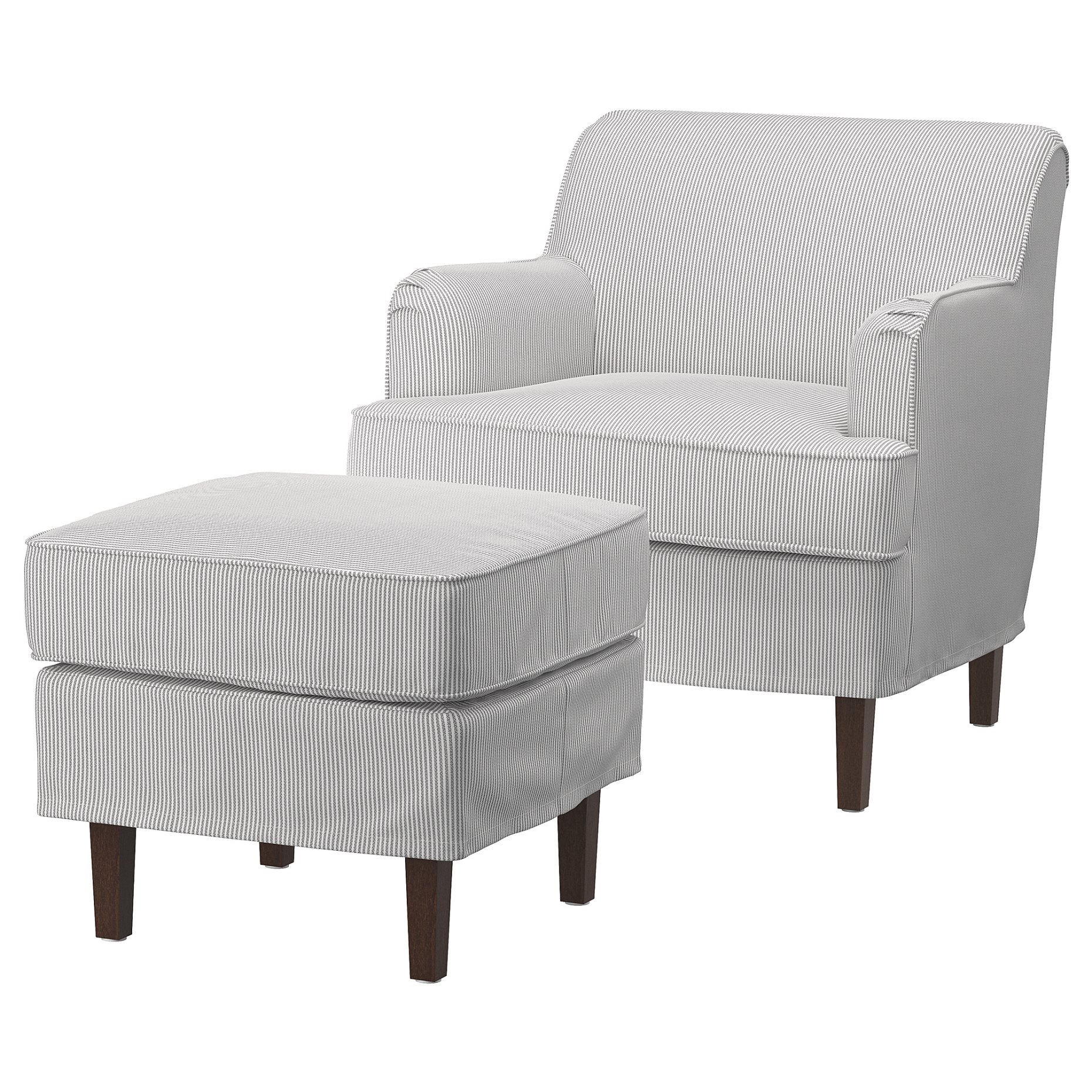ROCKSJON, armchair with footstool, 695.146.86