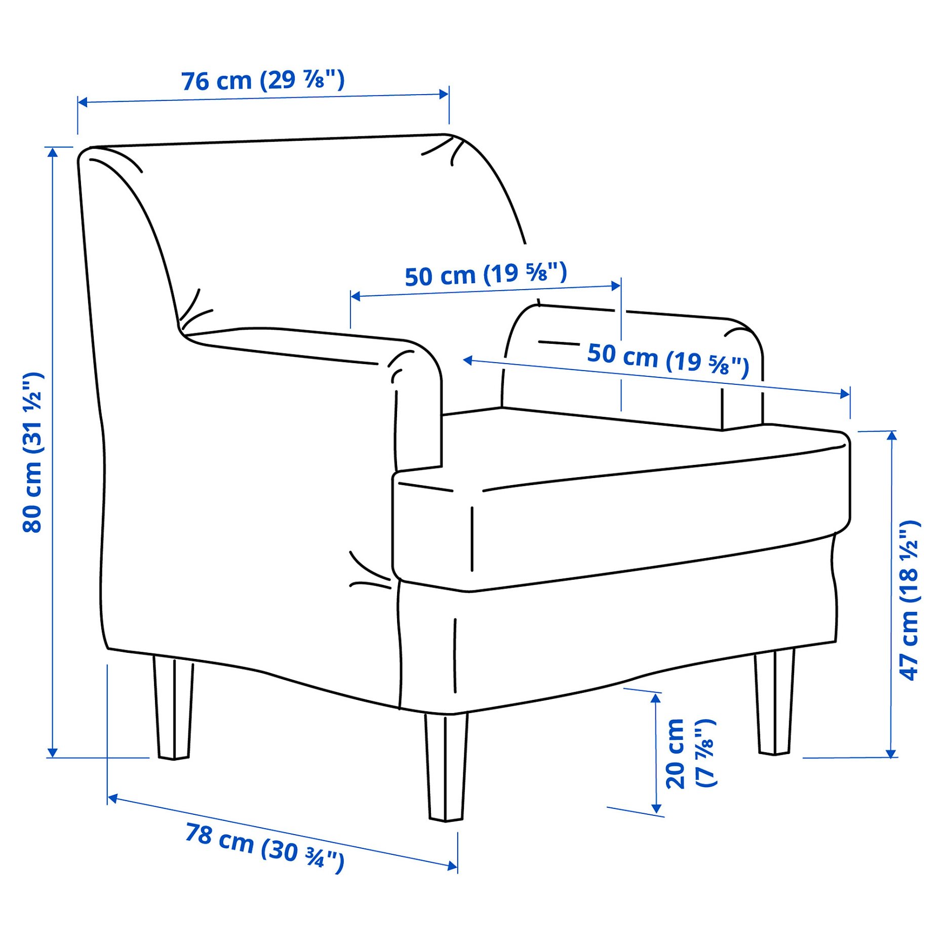 ROCKSJON, armchair with footstool, 695.146.86
