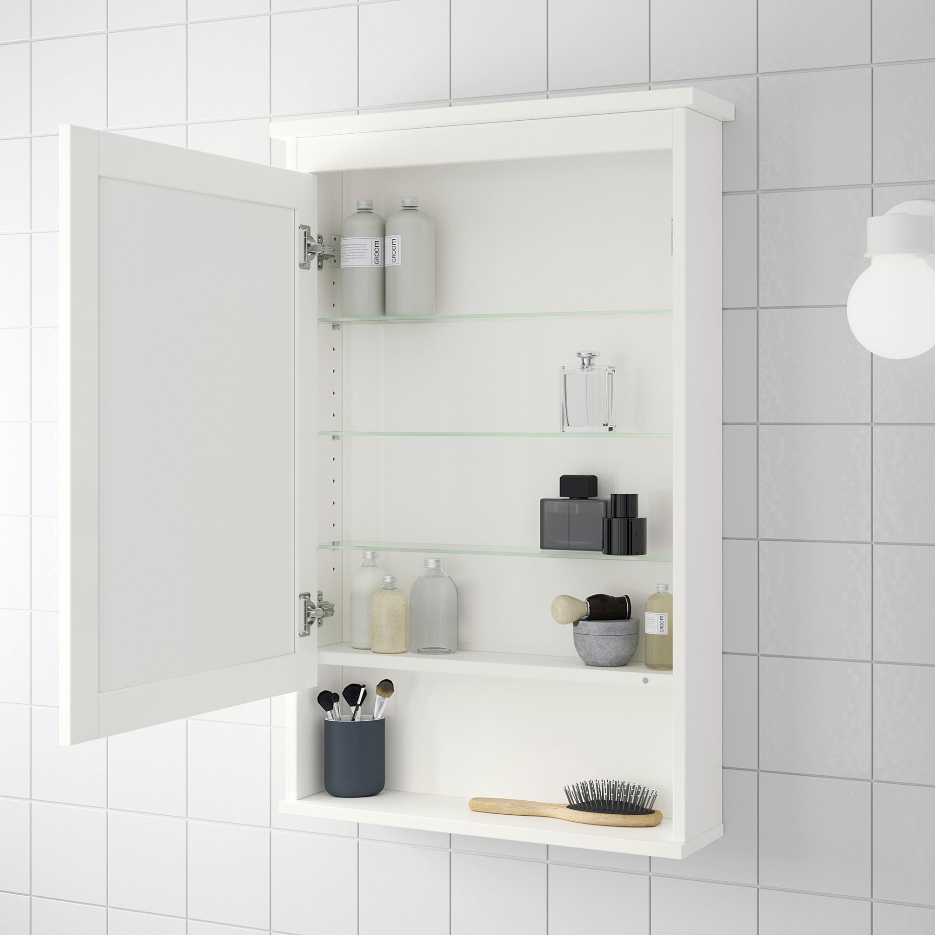 HEMNES, Ντουλάπι με καθρέφτη με 1 πόρτα, 702.176.71