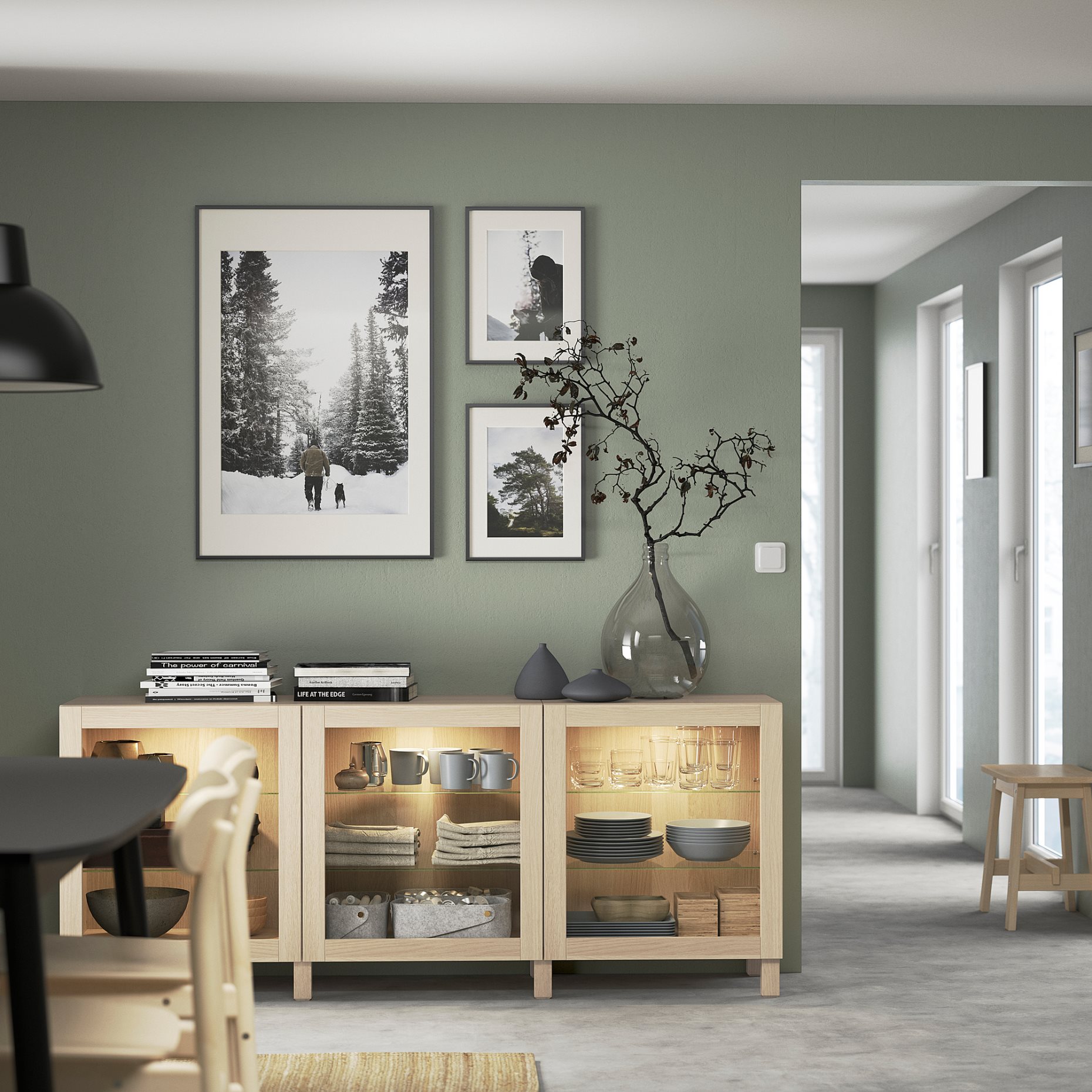BESTÅ, storage combination with doors, 180x42x74 cm, 791.399.28