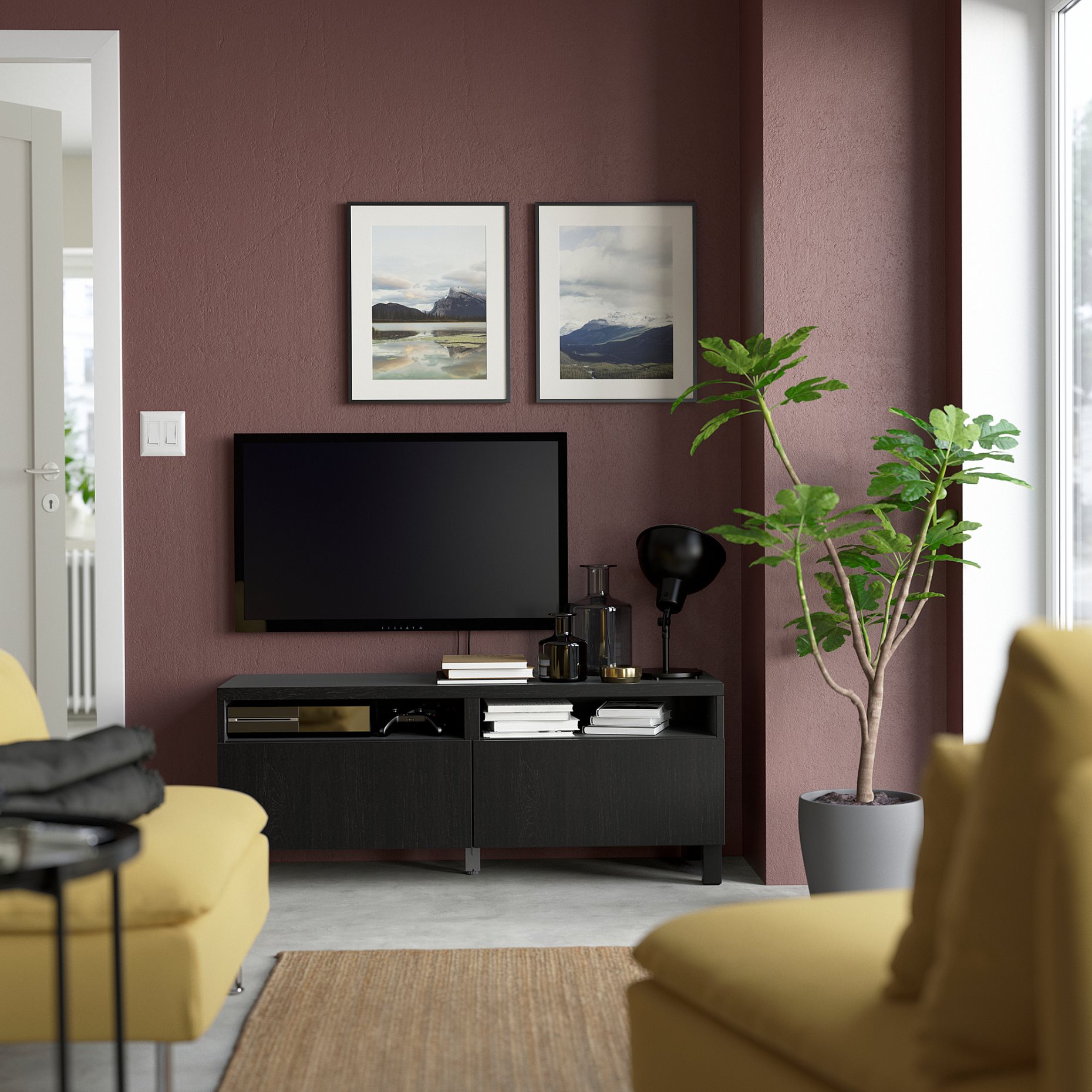 BESTÅ, έπιπλο TV με συρτάρια με μαλακό κλείσιμο, 120x42x48 cm, 891.882.92