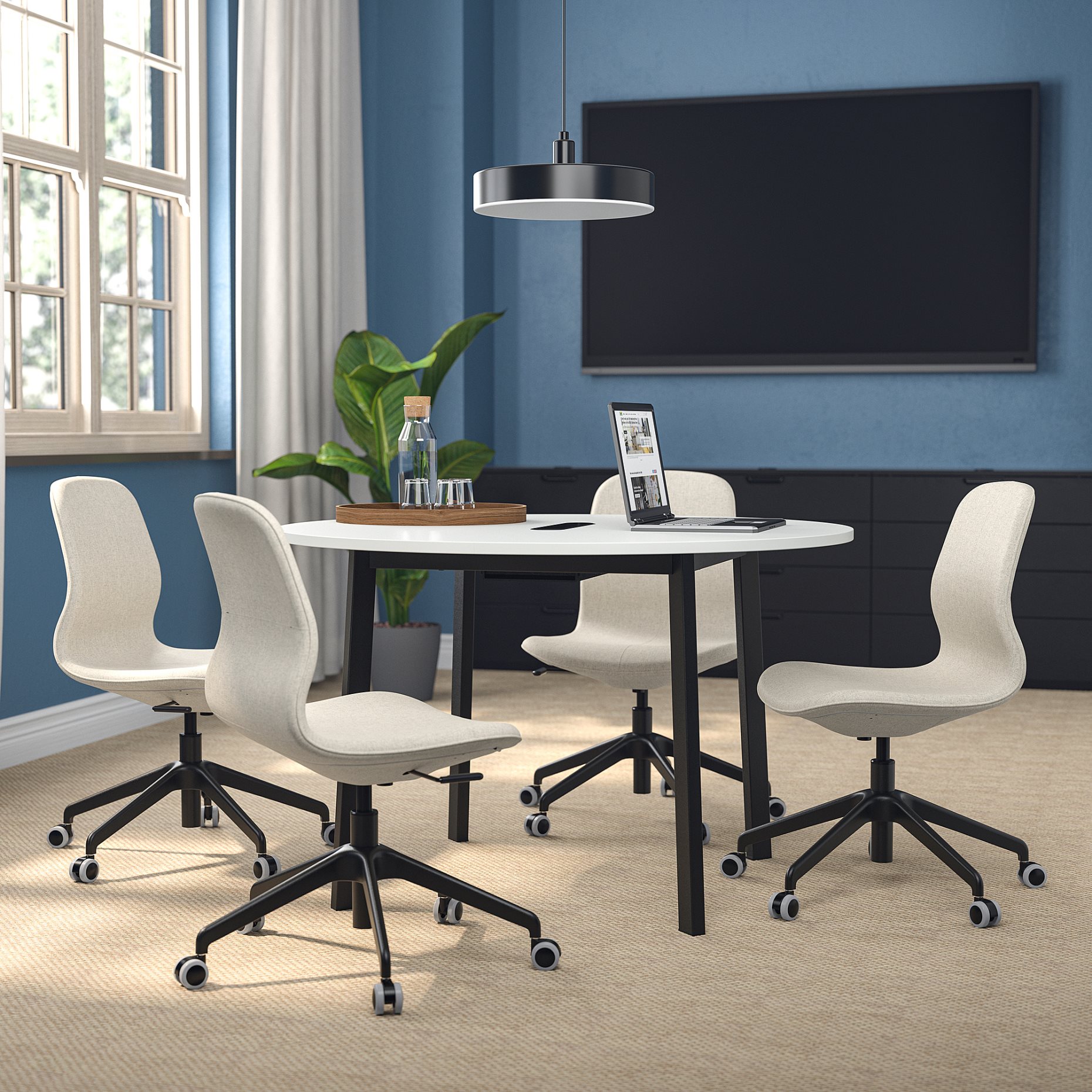 MITTZON, conference table/round, 120x75 cm, 895.304.35