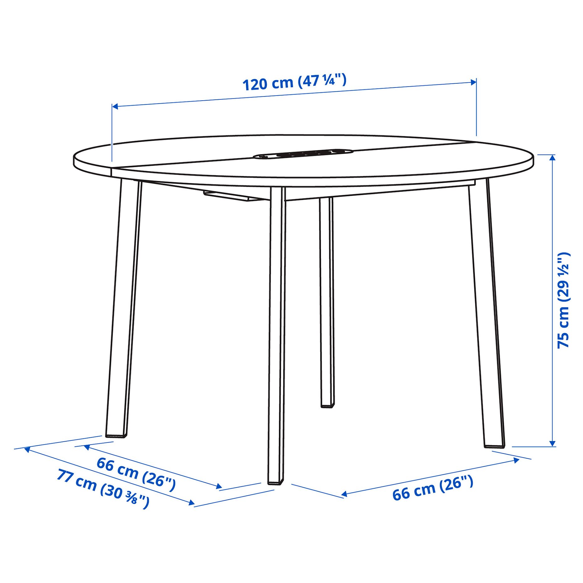 MITTZON, conference table/round, 120x75 cm, 895.304.35
