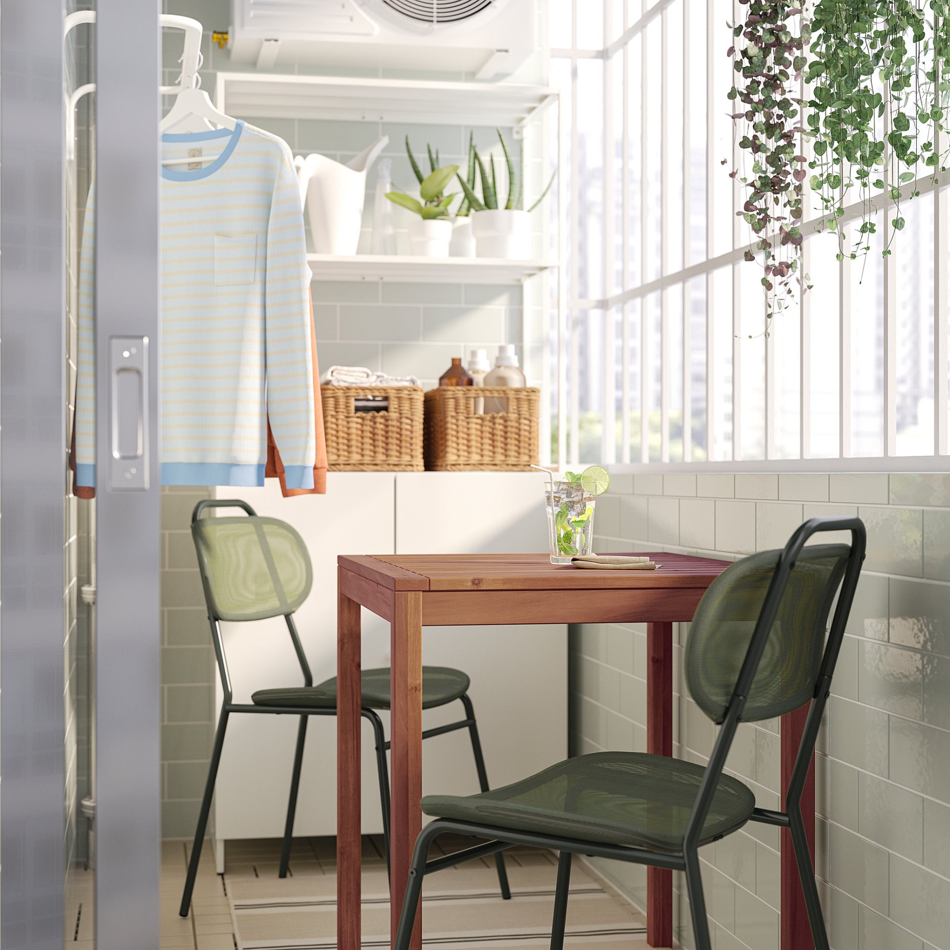NAMMARO/ENSHOLM, table and 2 chairs/outdoor, 75 cm, 595.447.40