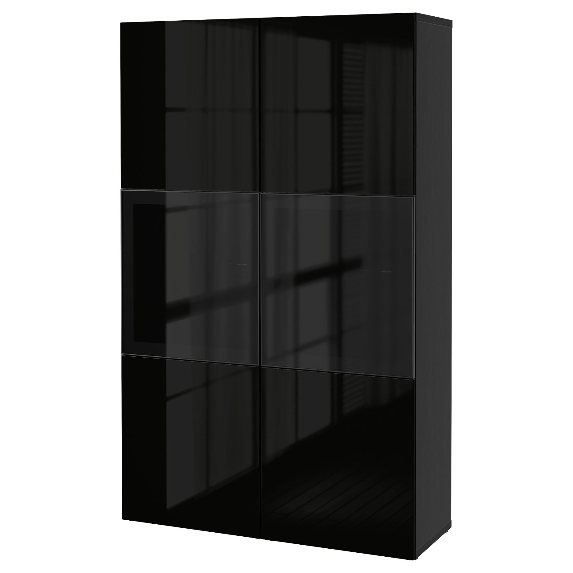 BESTÅ, storage combination w glass doors,, 120x42x193 cm, 390.594.57