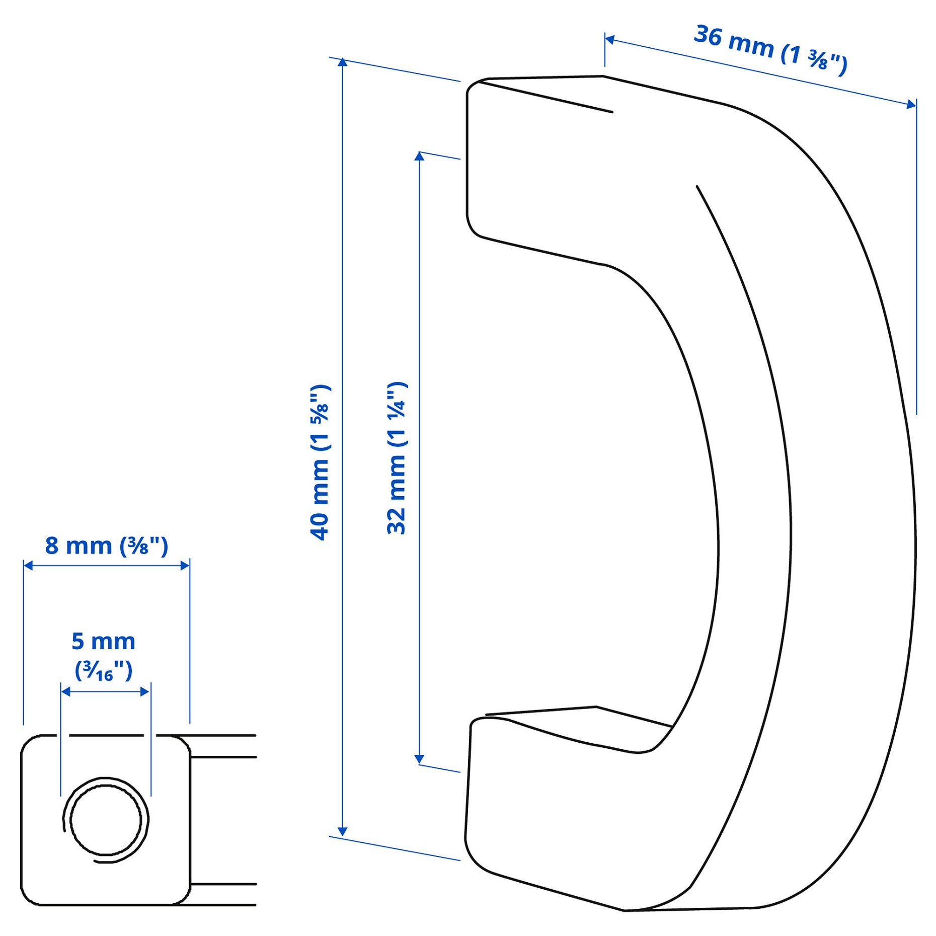 BORGHAMN, χερούλι, 2 τεμ., 003.160.47
