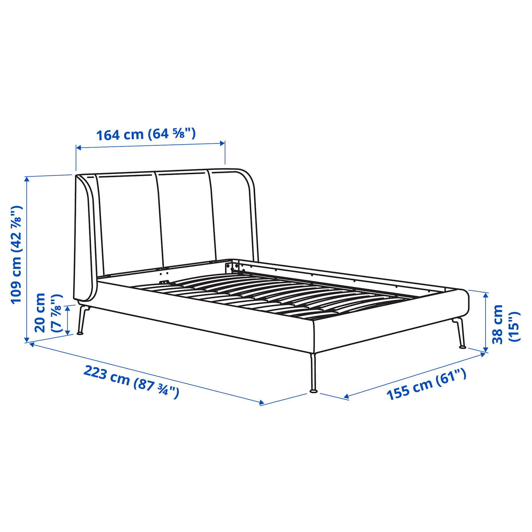 TUFJORD, upholstered bed, 140x200 cm, 004.464.02