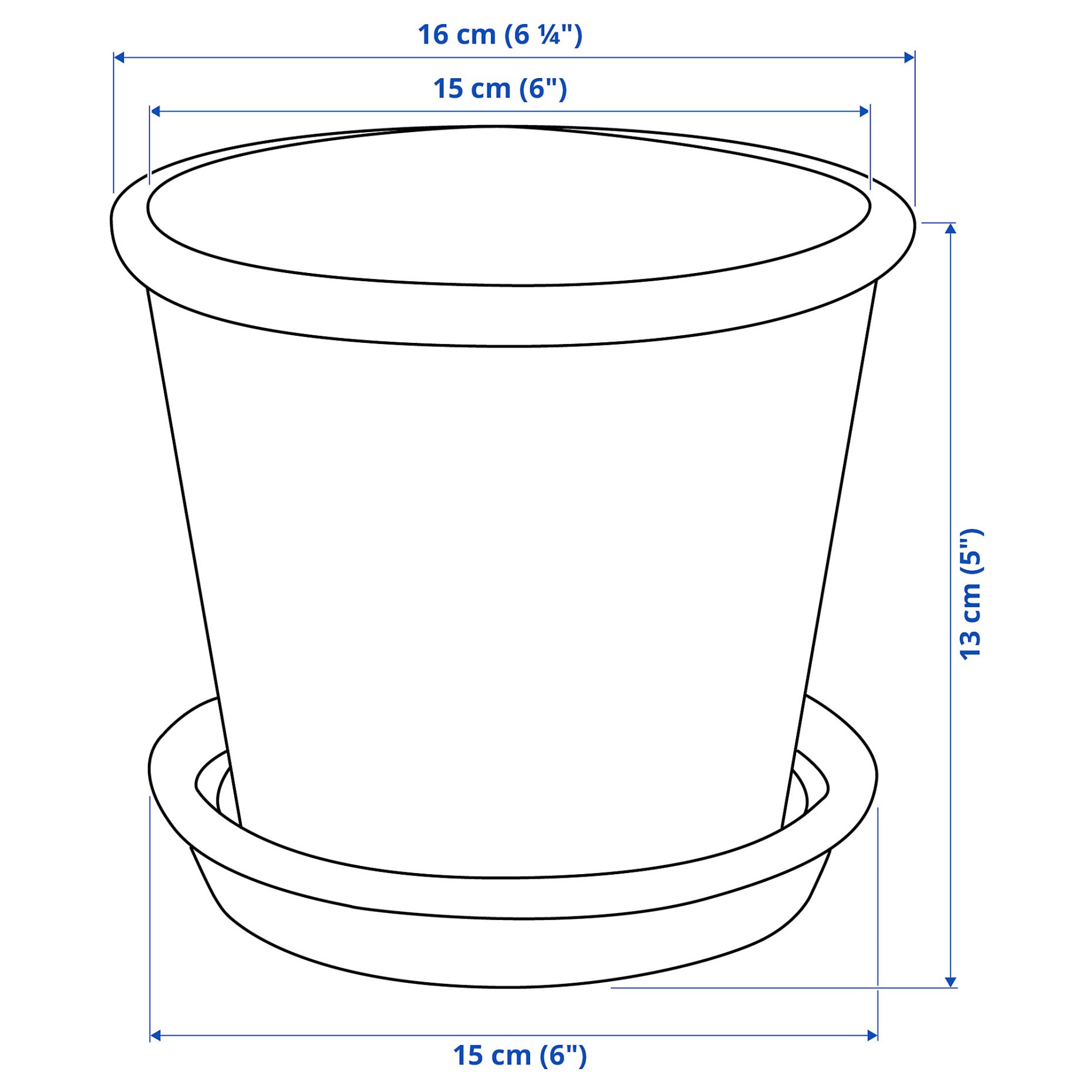 MUSKOTBLOMMA, γλάστρα με πιάτο εσωτερικού/εξωτερικού χώρου, 12 cm, 004.548.83
