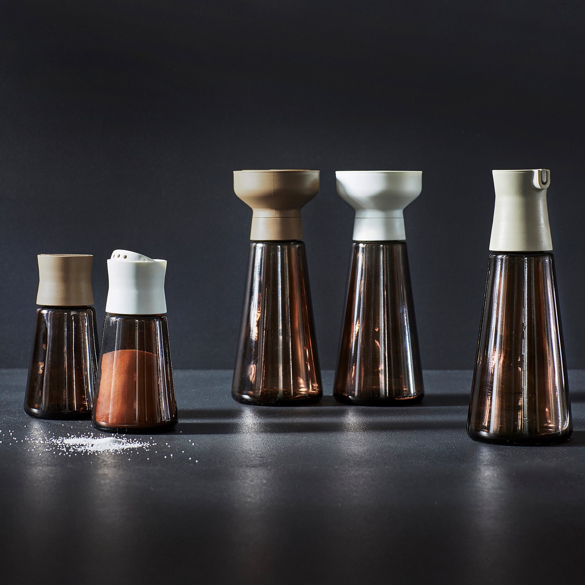 HALVTOM, salt and pepper shakers/glass/2 pack, 12 cm, 005.234.43