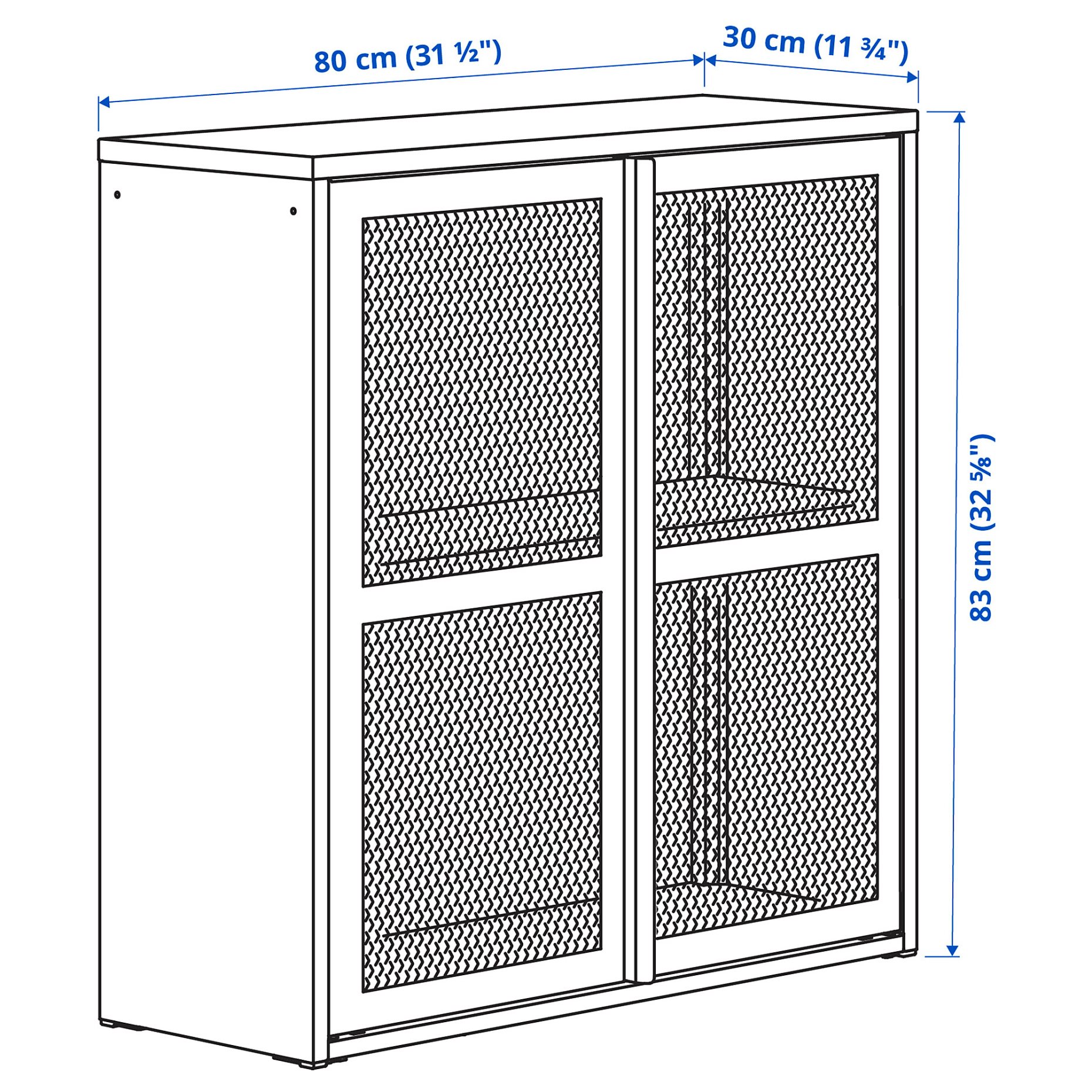 IVAR, cabinet with doors/mesh, 80x83 cm, 005.312.40