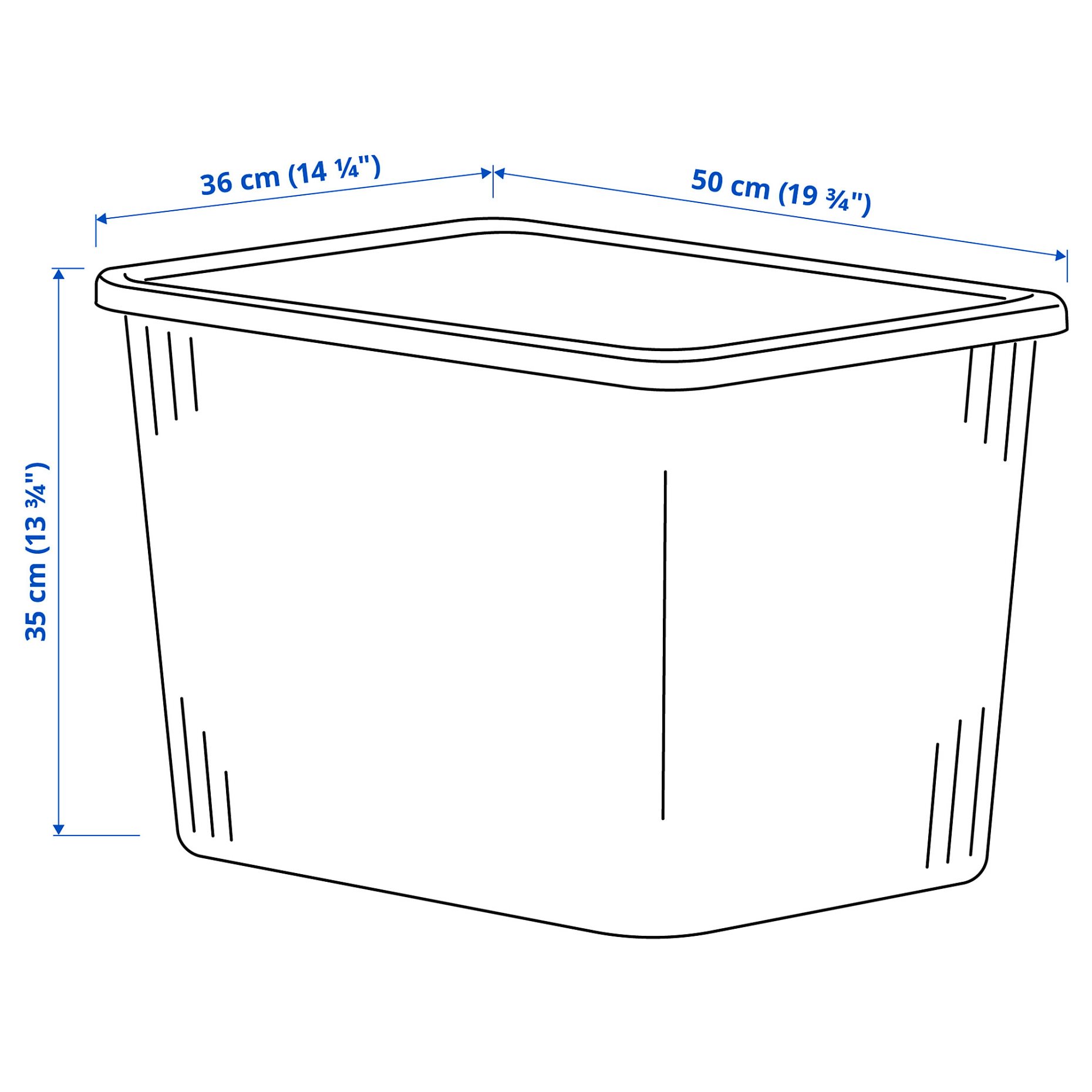 RYKTA, storage box with lid, 36x50x35 cm/44.5 l, 005.332.01