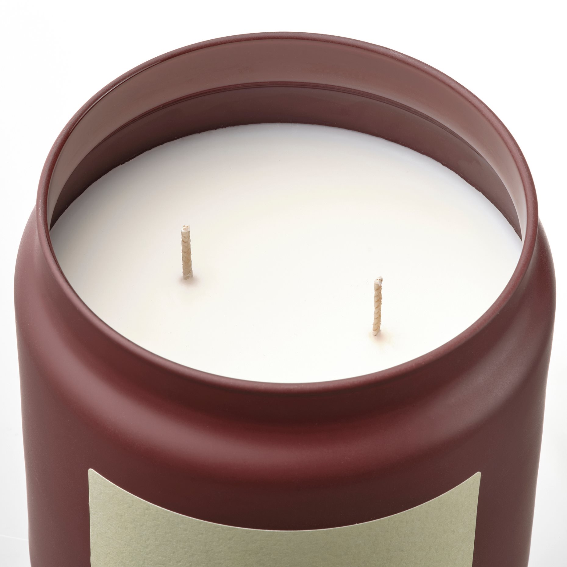 ROSENSLÅN, αρωματικό κερί σε γυάλινο δοχείο με καπάκι/2 φυτίλια/κεχριμπάρι&τριαντάφυλλο, 70 ώρες, 005.480.33
