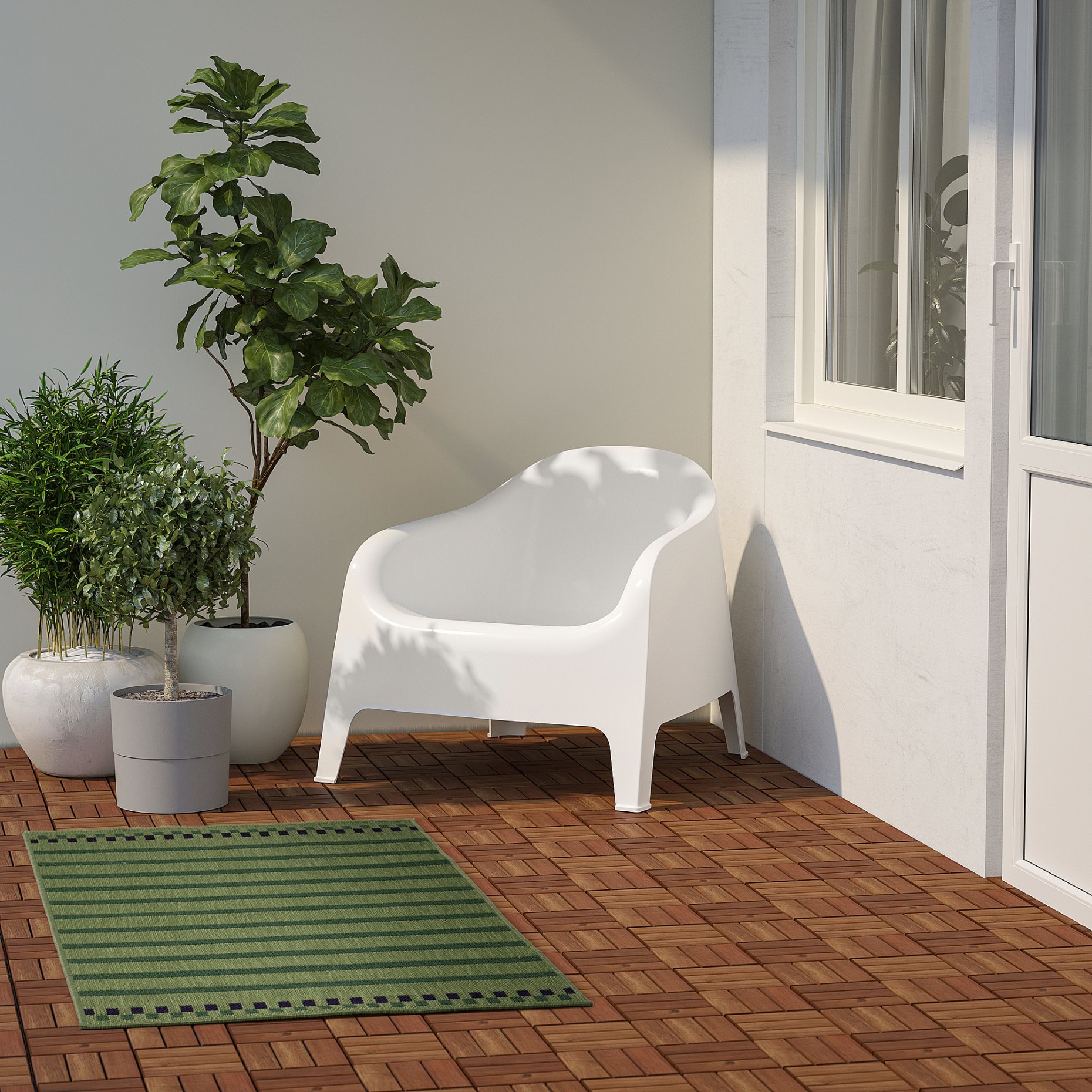 KORSNING, χαλί χαμηλή πλέξη/ριγέ/εσωτερικού/εξωτερικού χώρου, 80x150 cm, 005.532.32