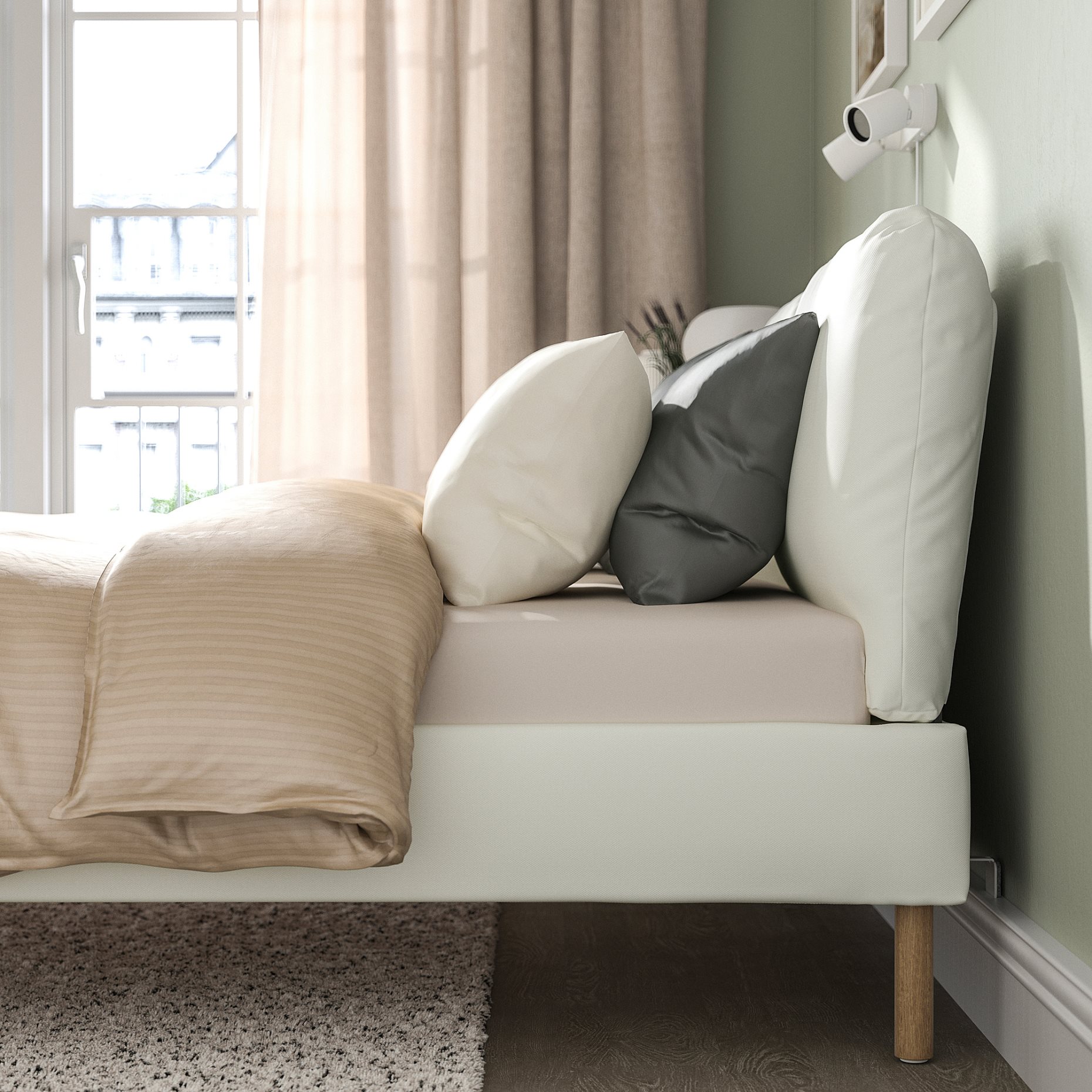 SAGESUND, upholstered bed frame, 160x200 cm, 005.593.71