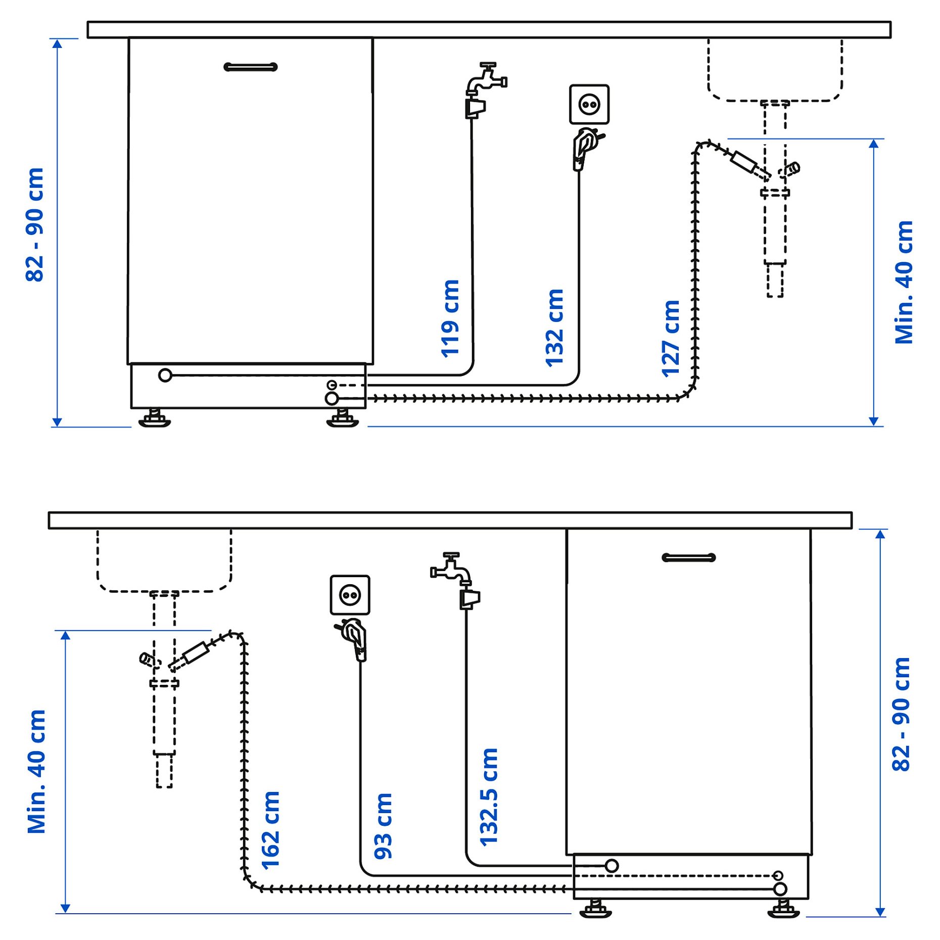 OSTVEDA, integrated dishwasher/IKEA 500, 60 cm, 005.681.44