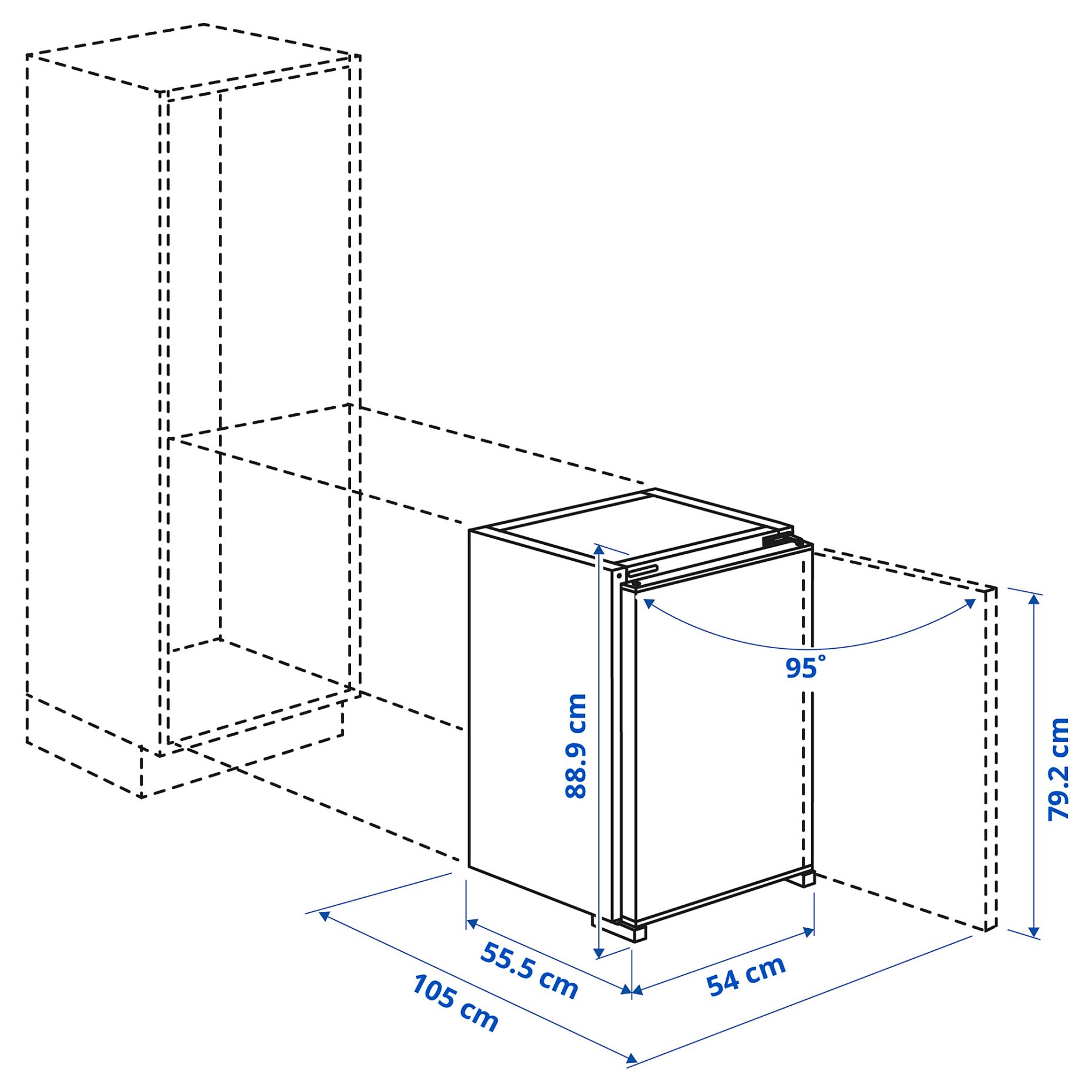 LAGAN, fridge integrated, 126 l, 005.728.53