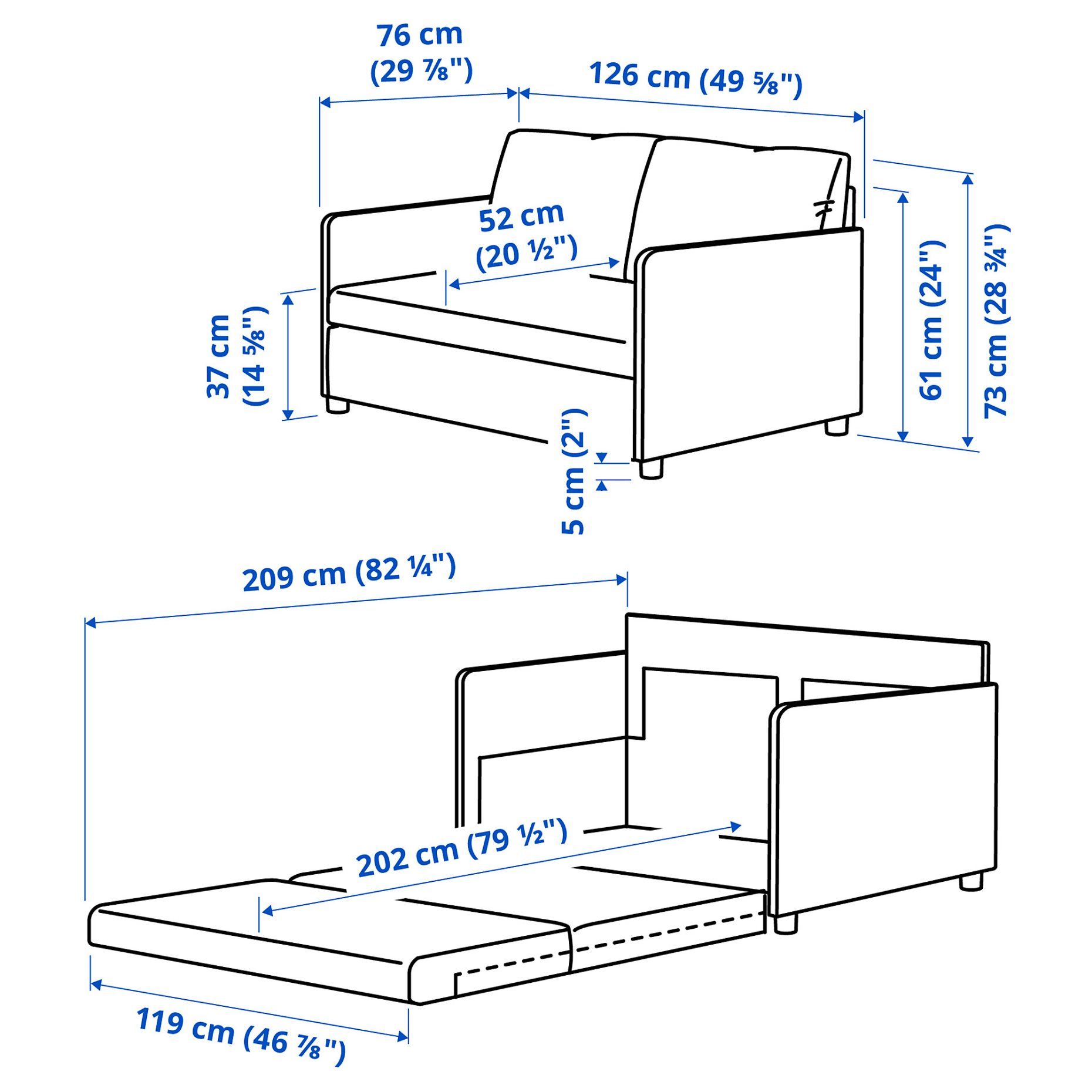 FRIDHULT, καναπές-κρεβάτι, 005.754.46