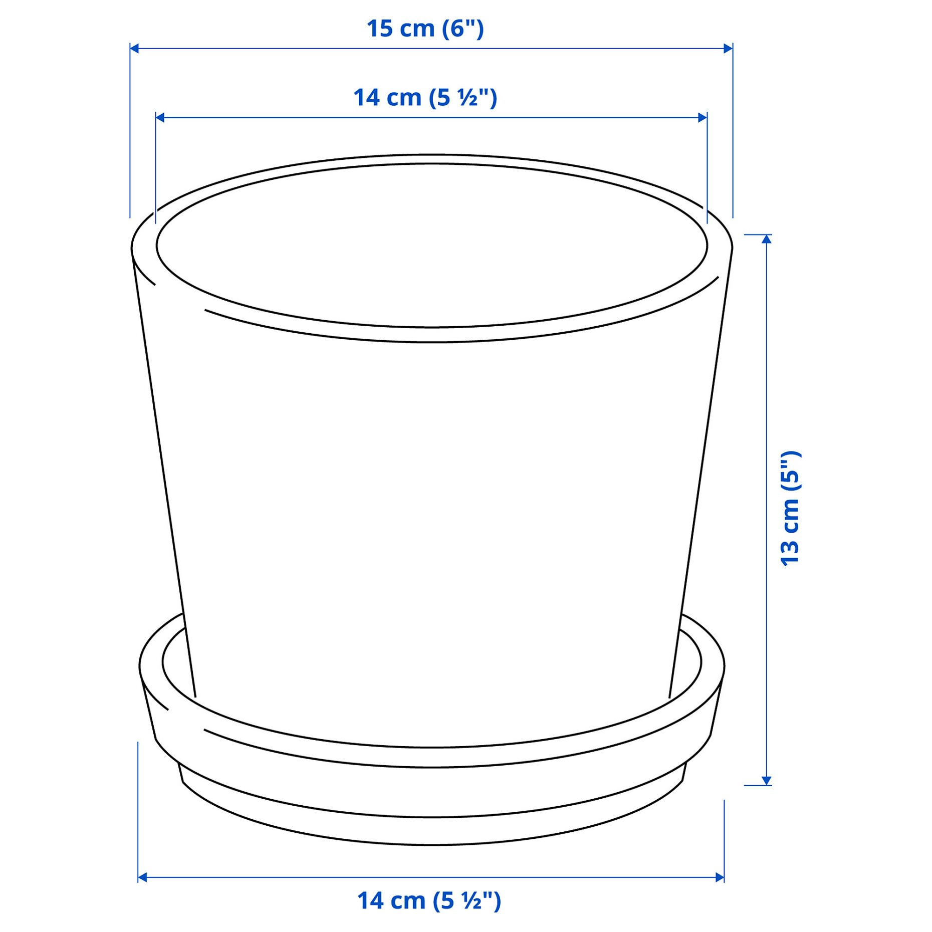 KLOTLÖNN, plant pot with saucer/in/outdoor, 12 cm, 005.840.64