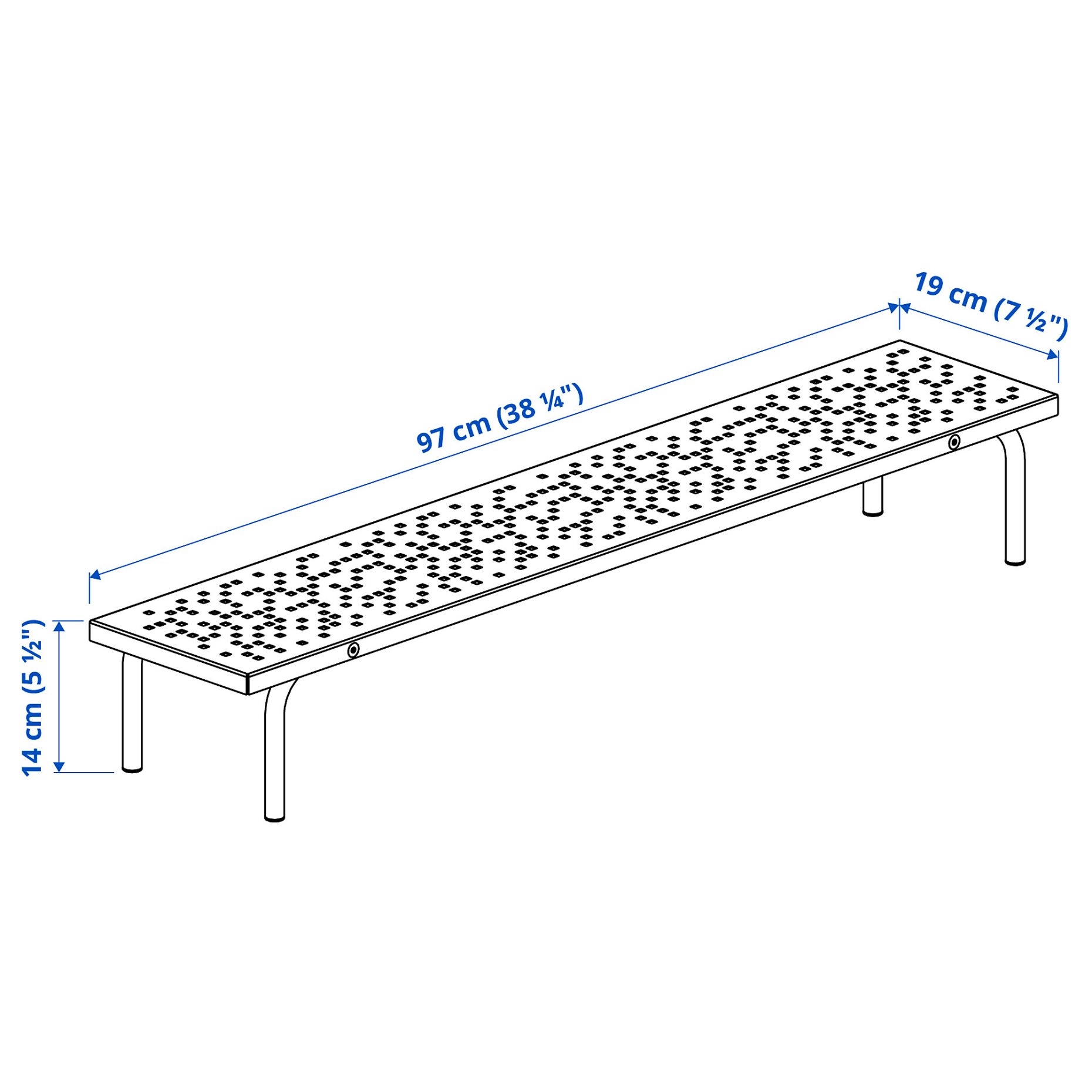 LÅNESPELARE, monitor stand, 97x19 cm, 005.888.73