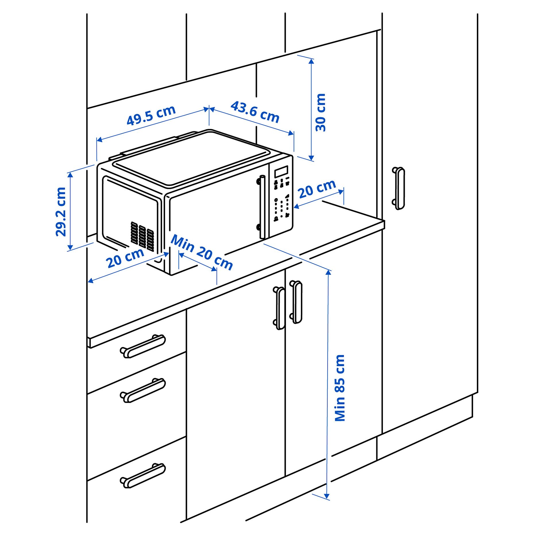 GÅTEBO, φούρνος μικροκυμάτων με λειτουργία air fry, IKEA 500, 005.976.55