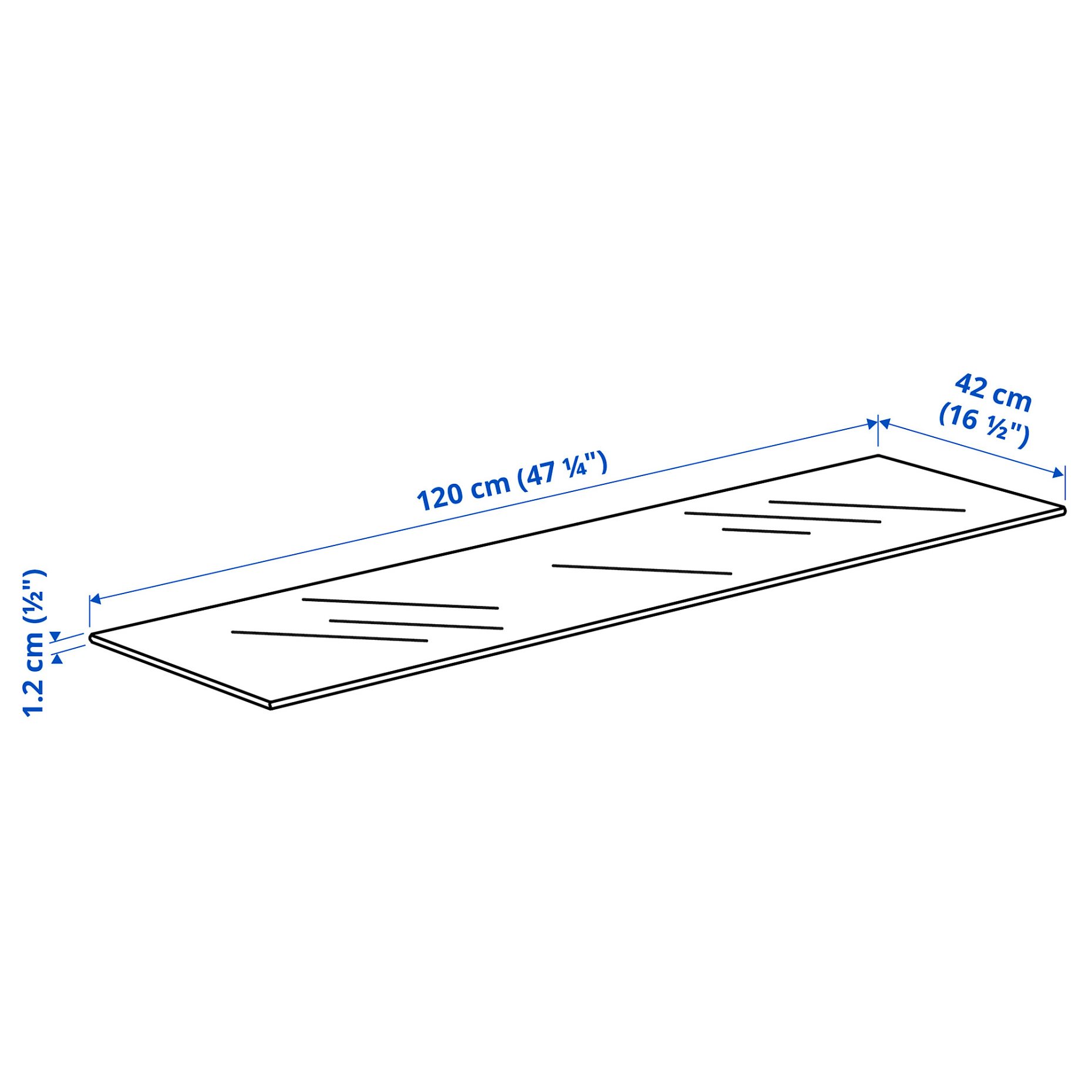 BESTÅ, άνω επιφάνεια, 120x42 cm, 005.978.63