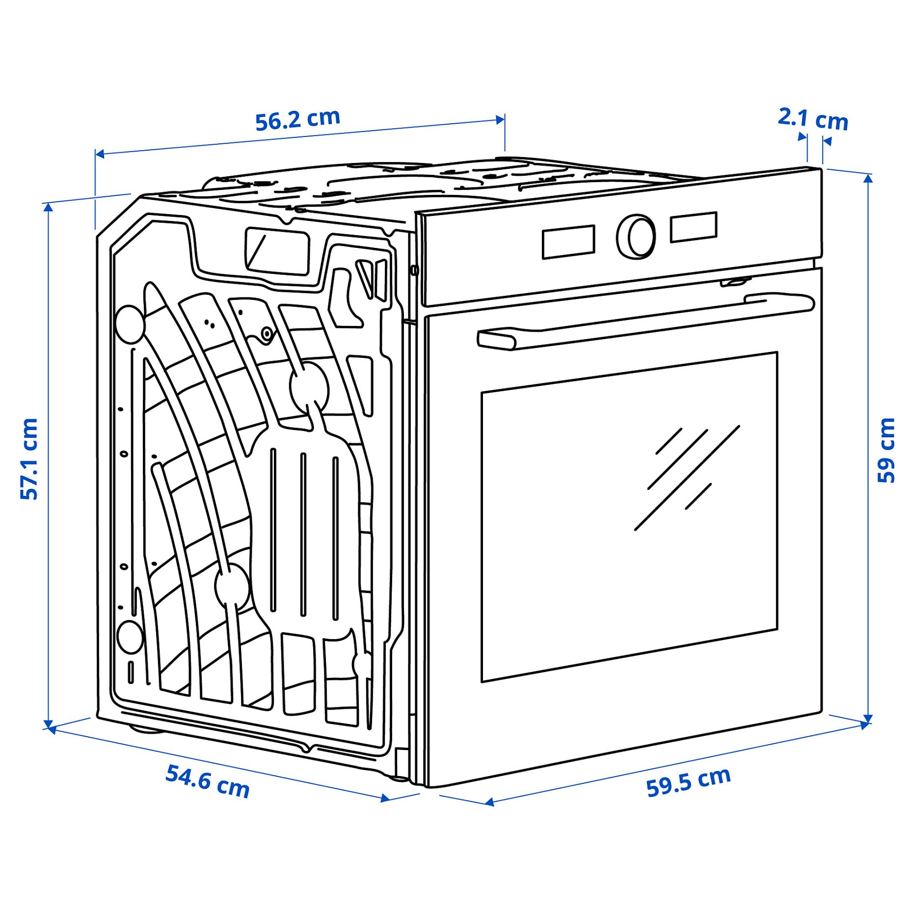 SPJUTBO, true fan oven added steam/grill functions/IKEA 500, 006.002.76