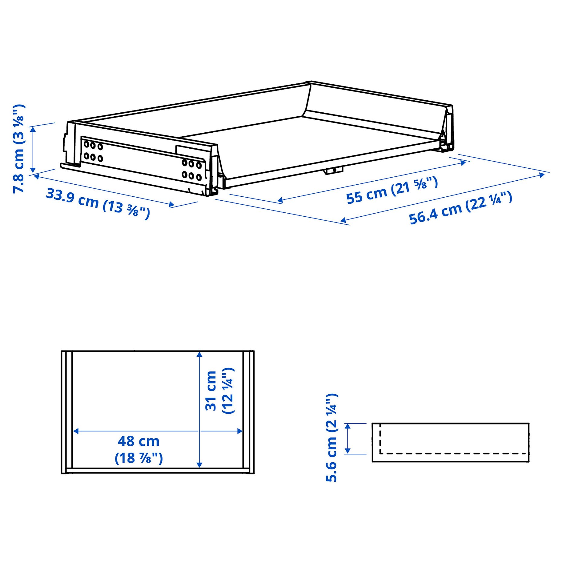 KNIVSHULT, drawer low, 60x37 cm, 006.006.67
