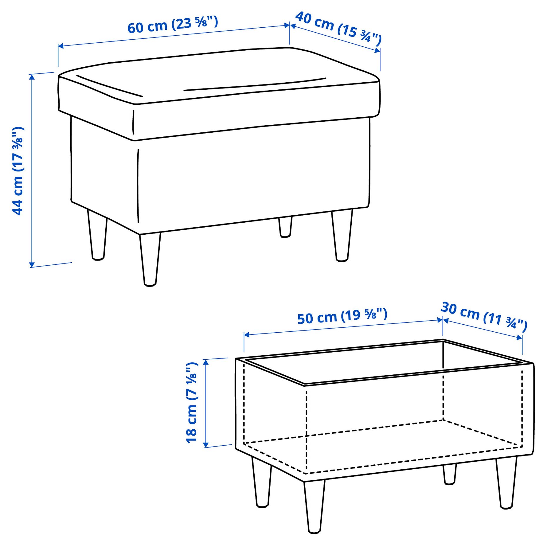 STRANDMON, footstool with storage, 006.213.54
