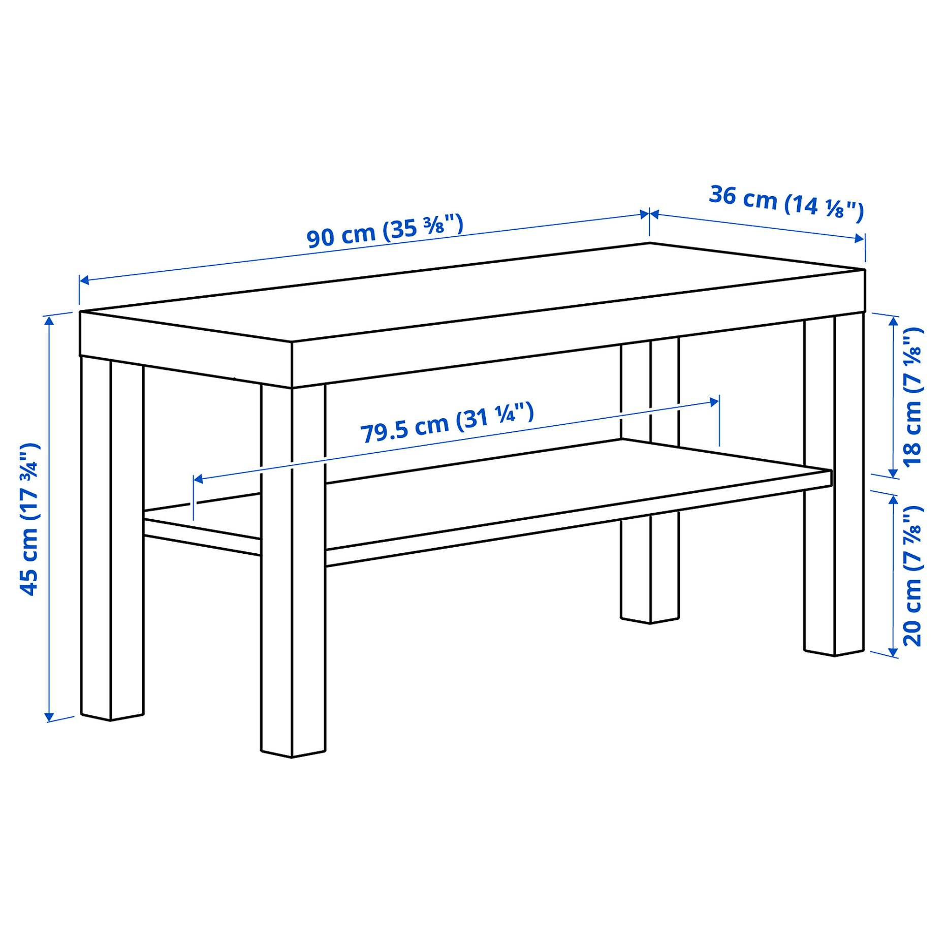 LACK, TV bench, 90x36x45 cm, 006.255.21