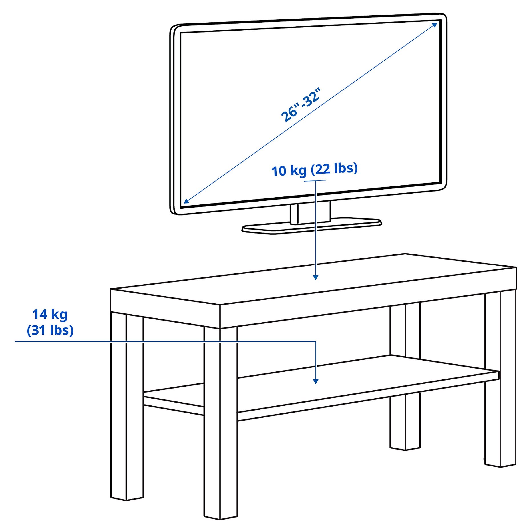 LACK, TV bench, 90x36x45 cm, 006.255.21