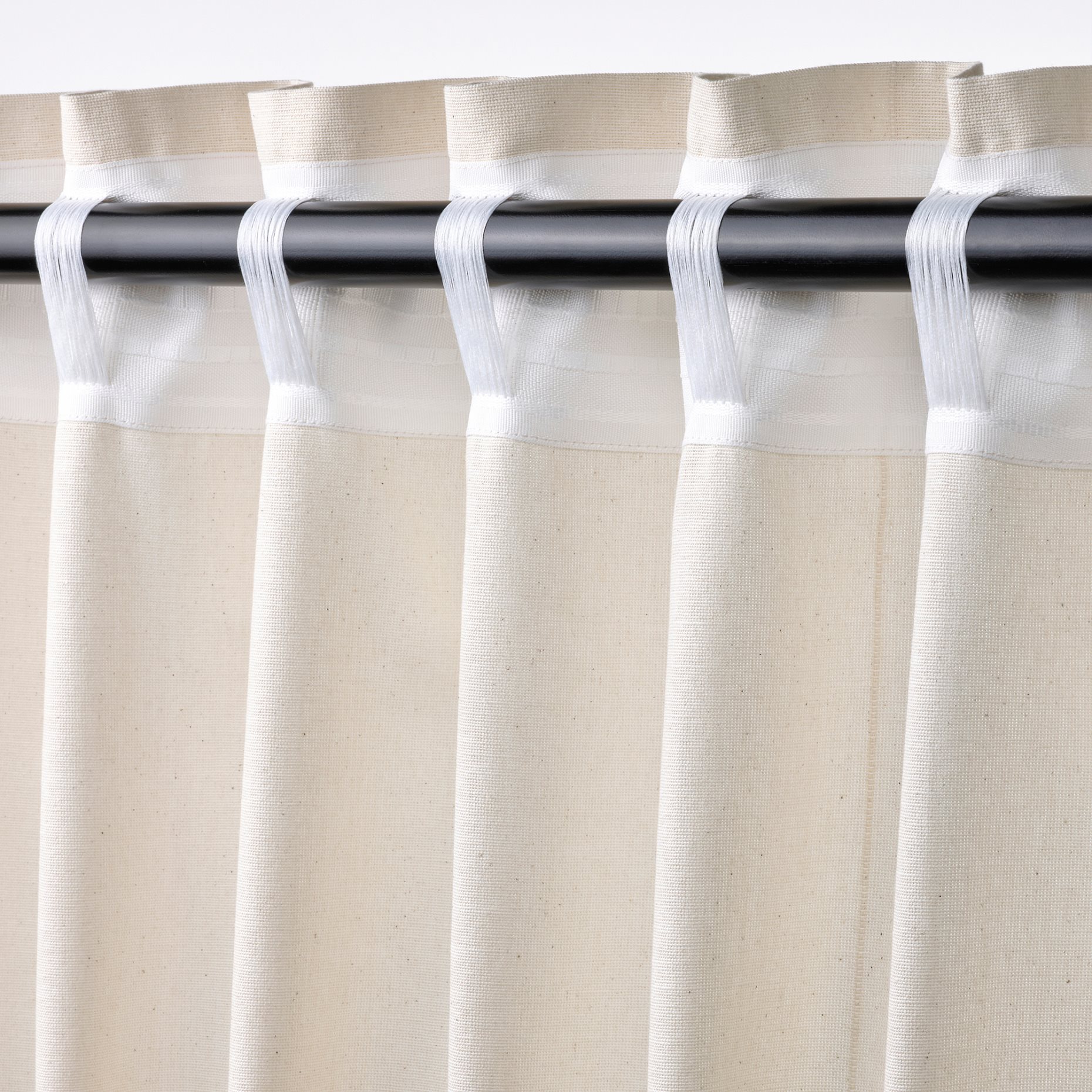 LENDA, curtains with heading tape and tie-backs/1 pair, 140x165 cm, 006.331.73